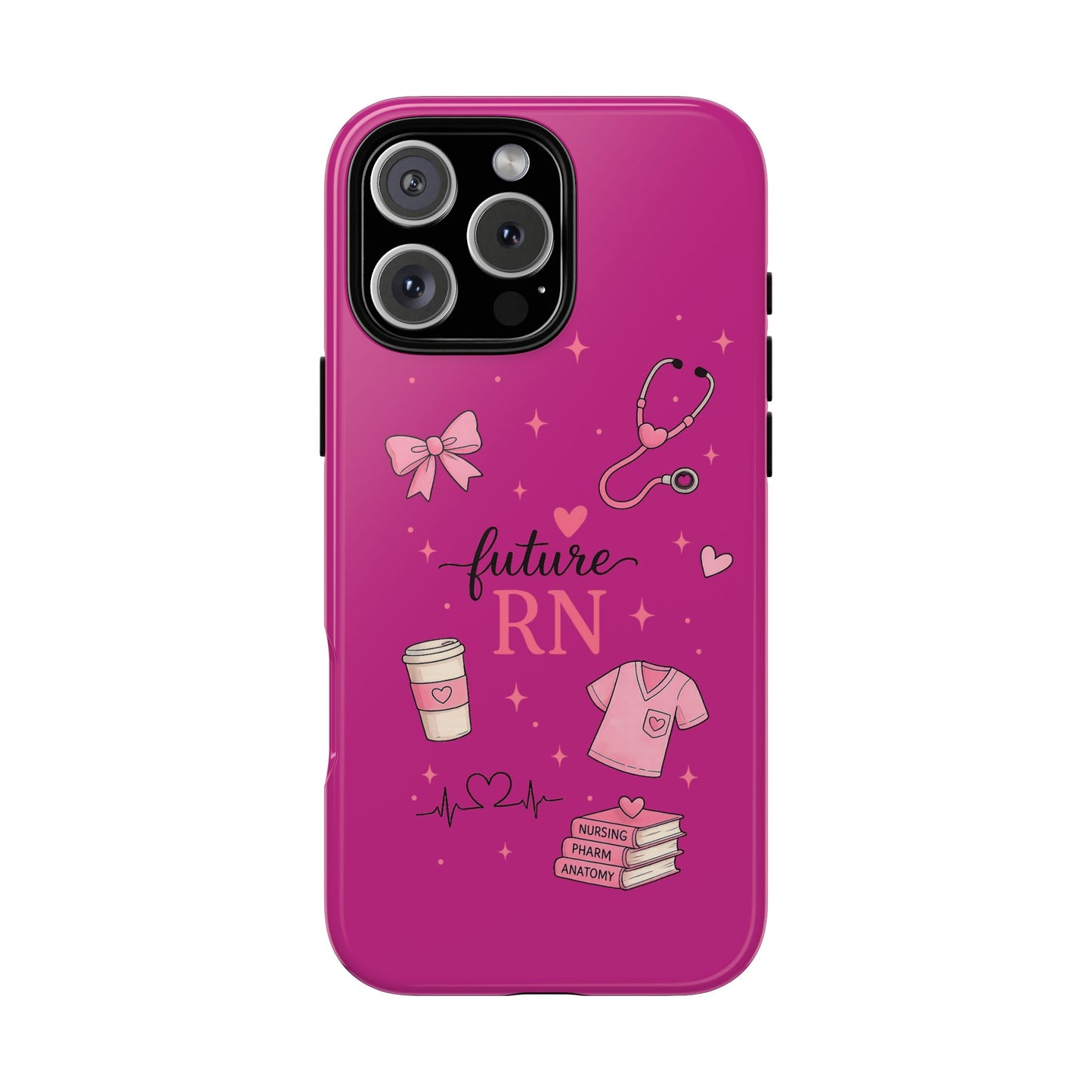 Future RN design Phone Case | Nursing stethoscope scrub coffee illustrations