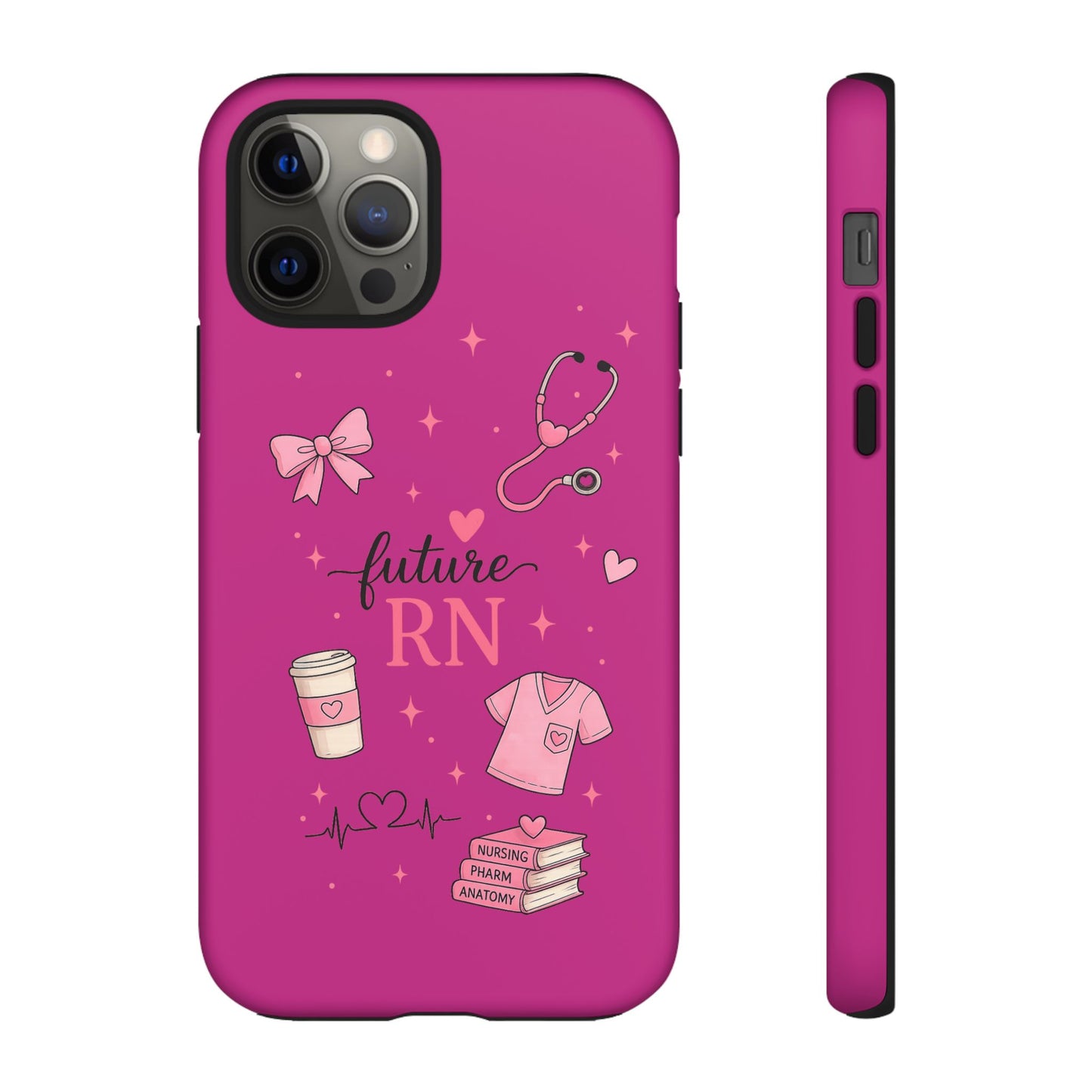 Future RN design Phone Case | Nursing stethoscope scrub coffee illustrations