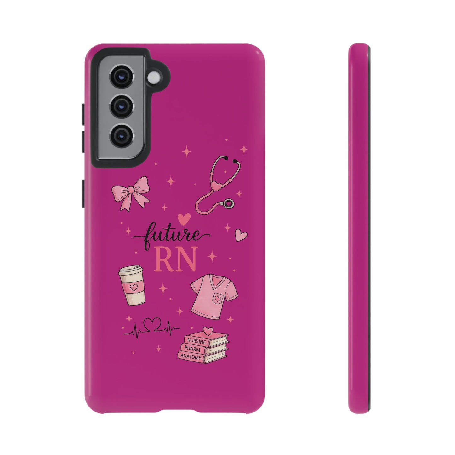 Future RN design Phone Case | Nursing stethoscope scrub coffee illustrations