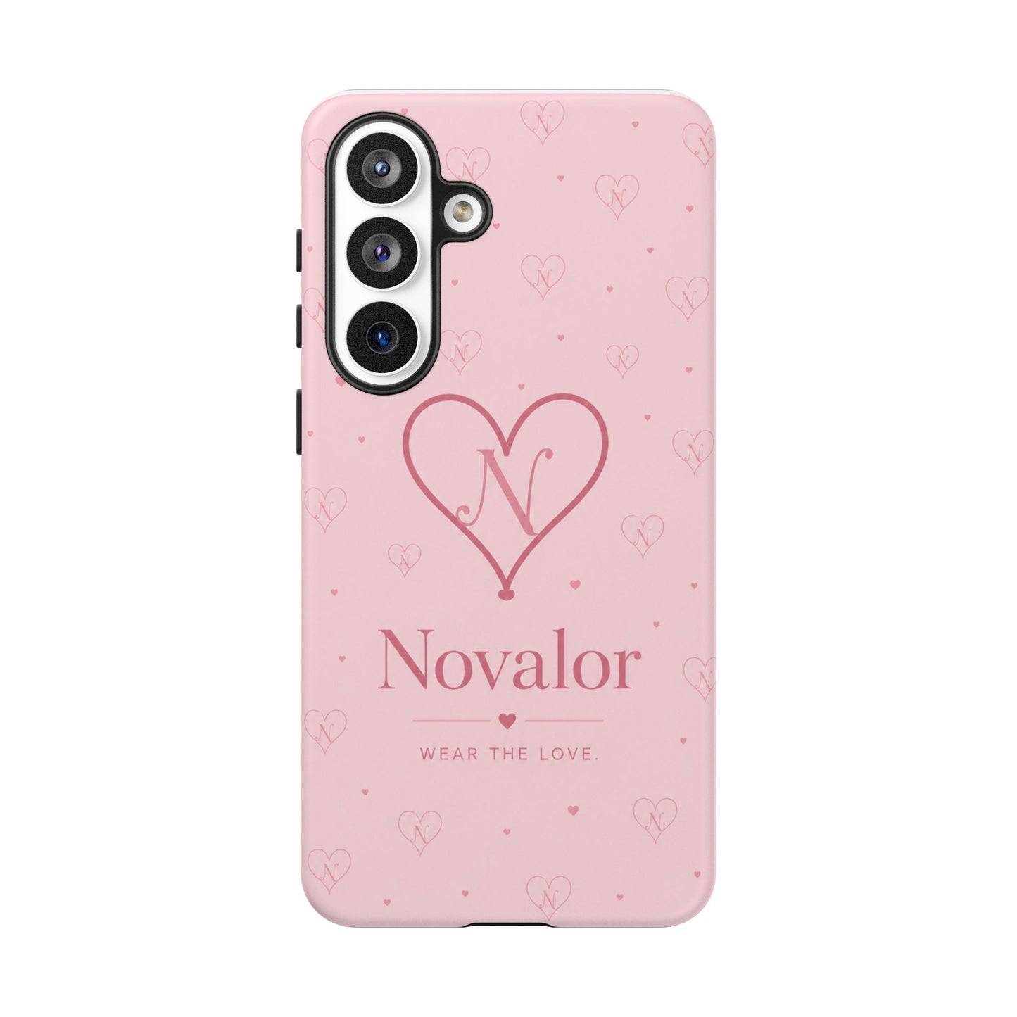 Novalor Heart Logo Tough Phone Case — Pink Protective iPhone Cover, "Wear The Love"