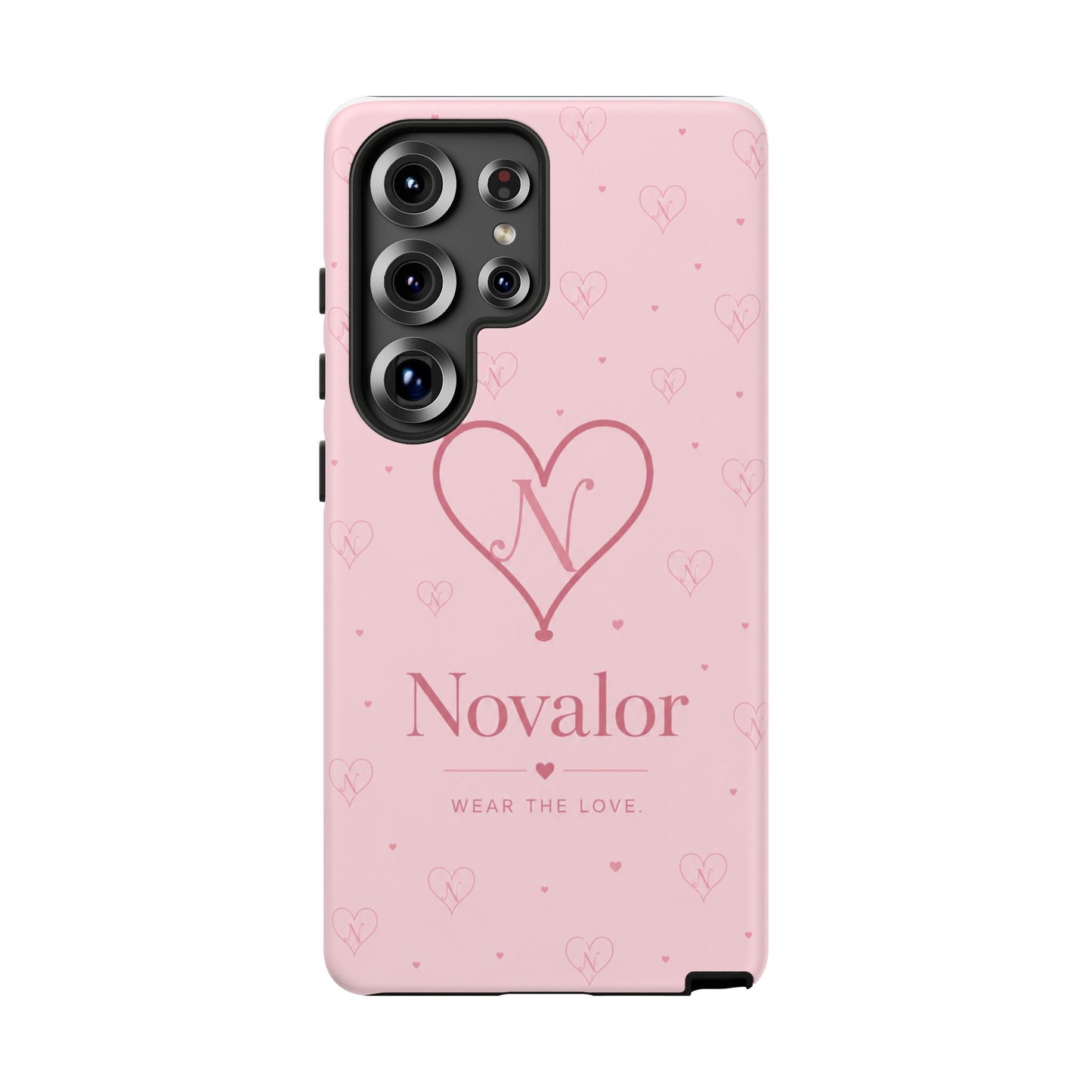 Novalor Heart Logo Tough Phone Case — Pink Protective iPhone Cover, "Wear The Love"