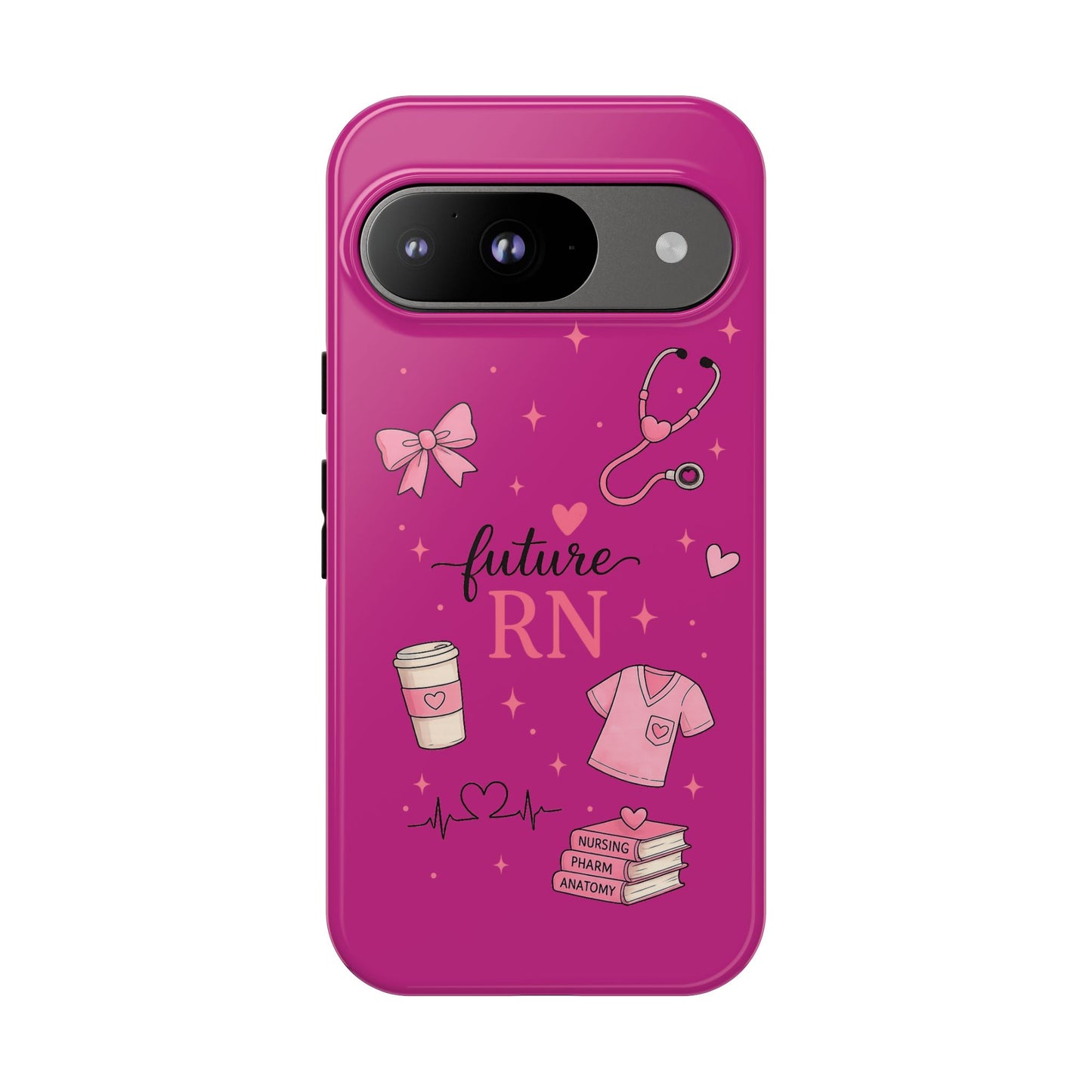 Future RN design Phone Case | Nursing stethoscope scrub coffee illustrations