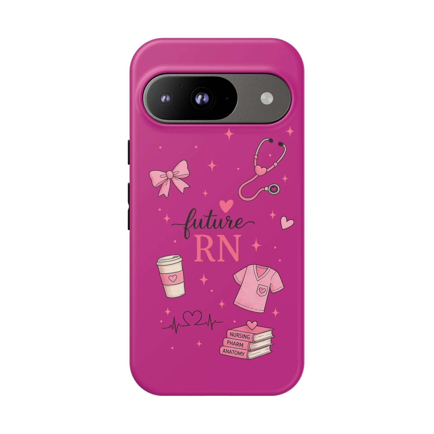 Future RN design Phone Case | Nursing stethoscope scrub coffee illustrations