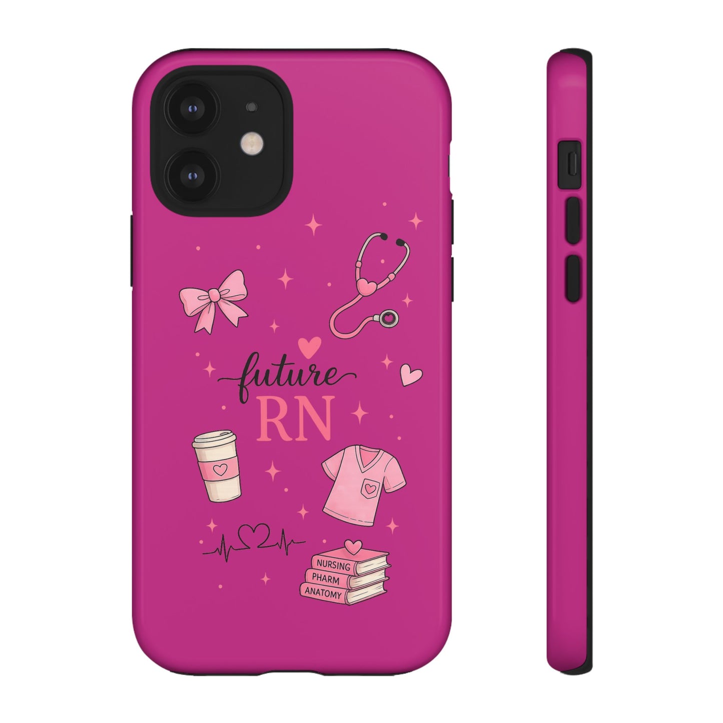 Future RN design Phone Case | Nursing stethoscope scrub coffee illustrations