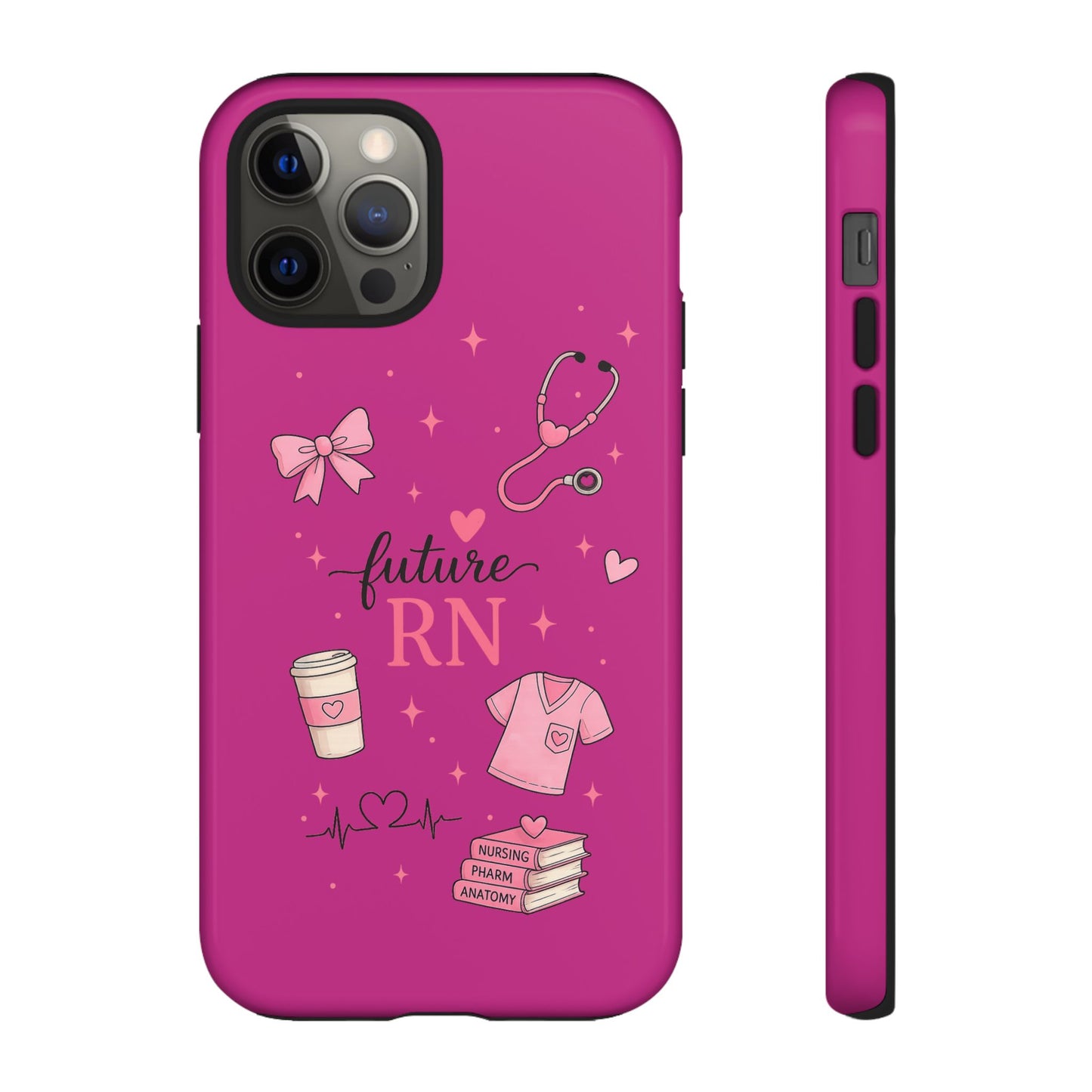 Future RN design Phone Case | Nursing stethoscope scrub coffee illustrations