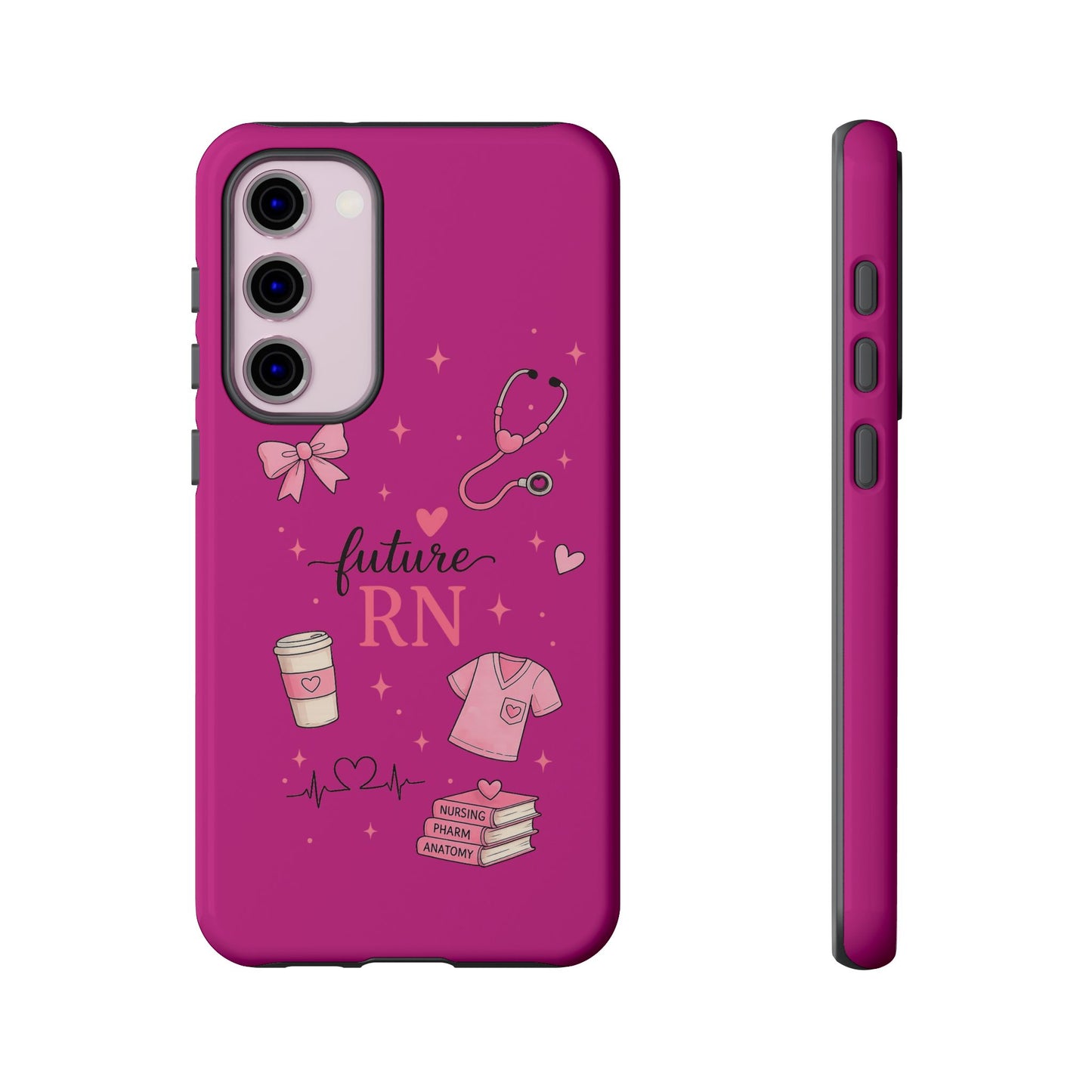 Future RN design Phone Case | Nursing stethoscope scrub coffee illustrations