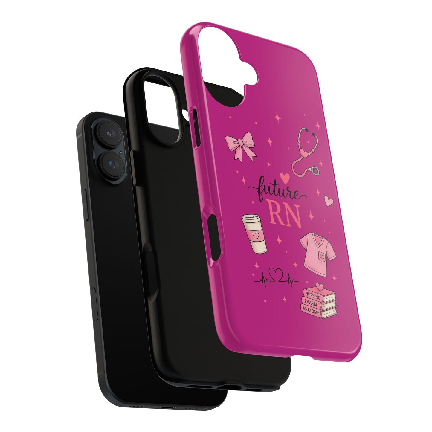 Future RN design Phone Case | Nursing stethoscope scrub coffee illustrations