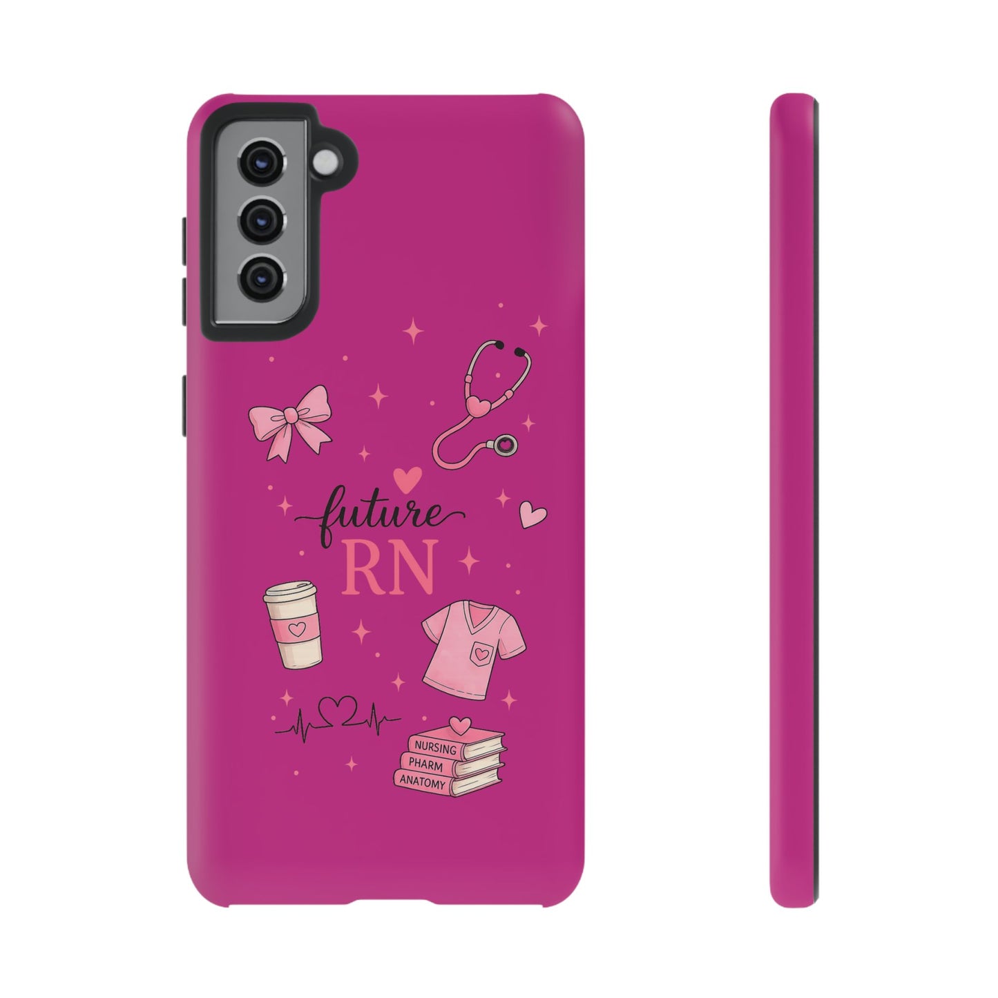 Future RN design Phone Case | Nursing stethoscope scrub coffee illustrations