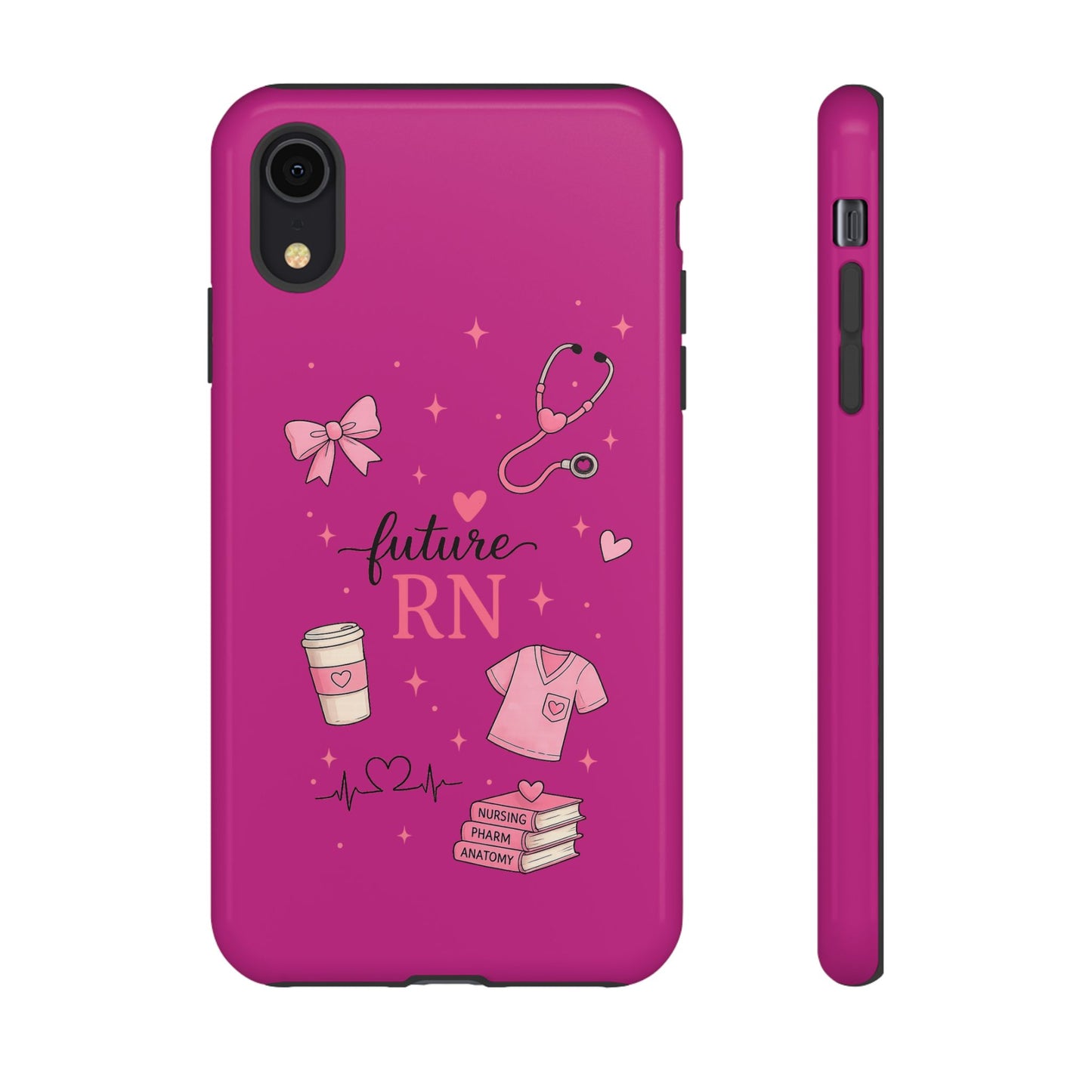 Future RN design Phone Case | Nursing stethoscope scrub coffee illustrations