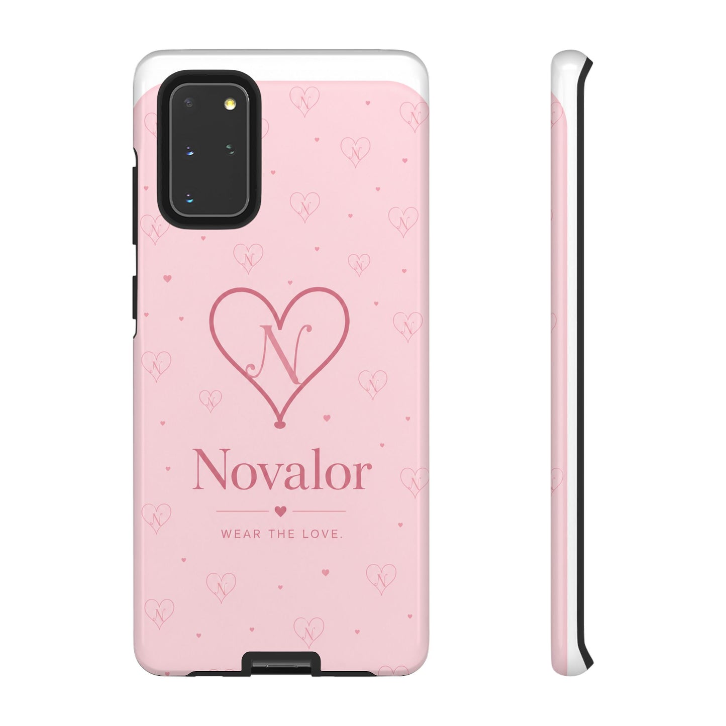 Novalor Heart Logo Tough Phone Case — Pink Protective iPhone Cover, "Wear The Love"