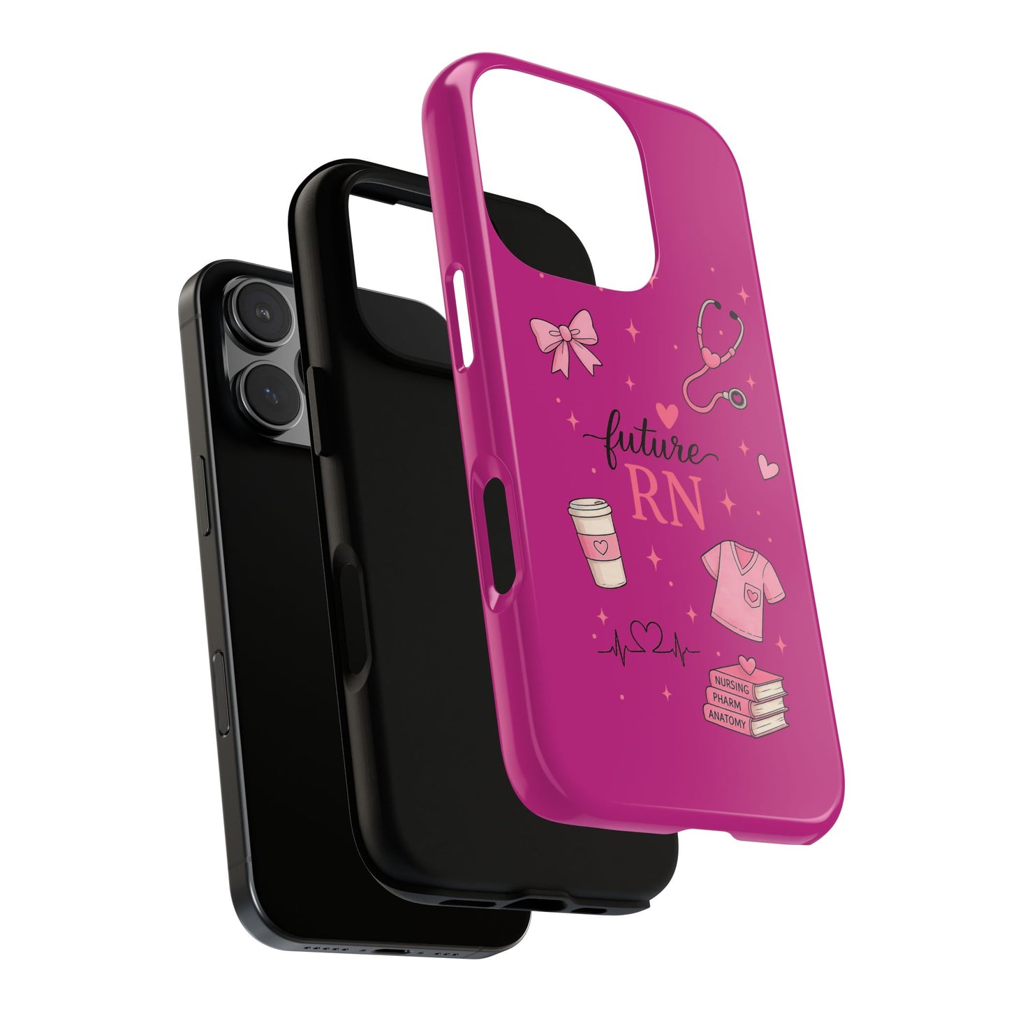 Future RN design Phone Case | Nursing stethoscope scrub coffee illustrations