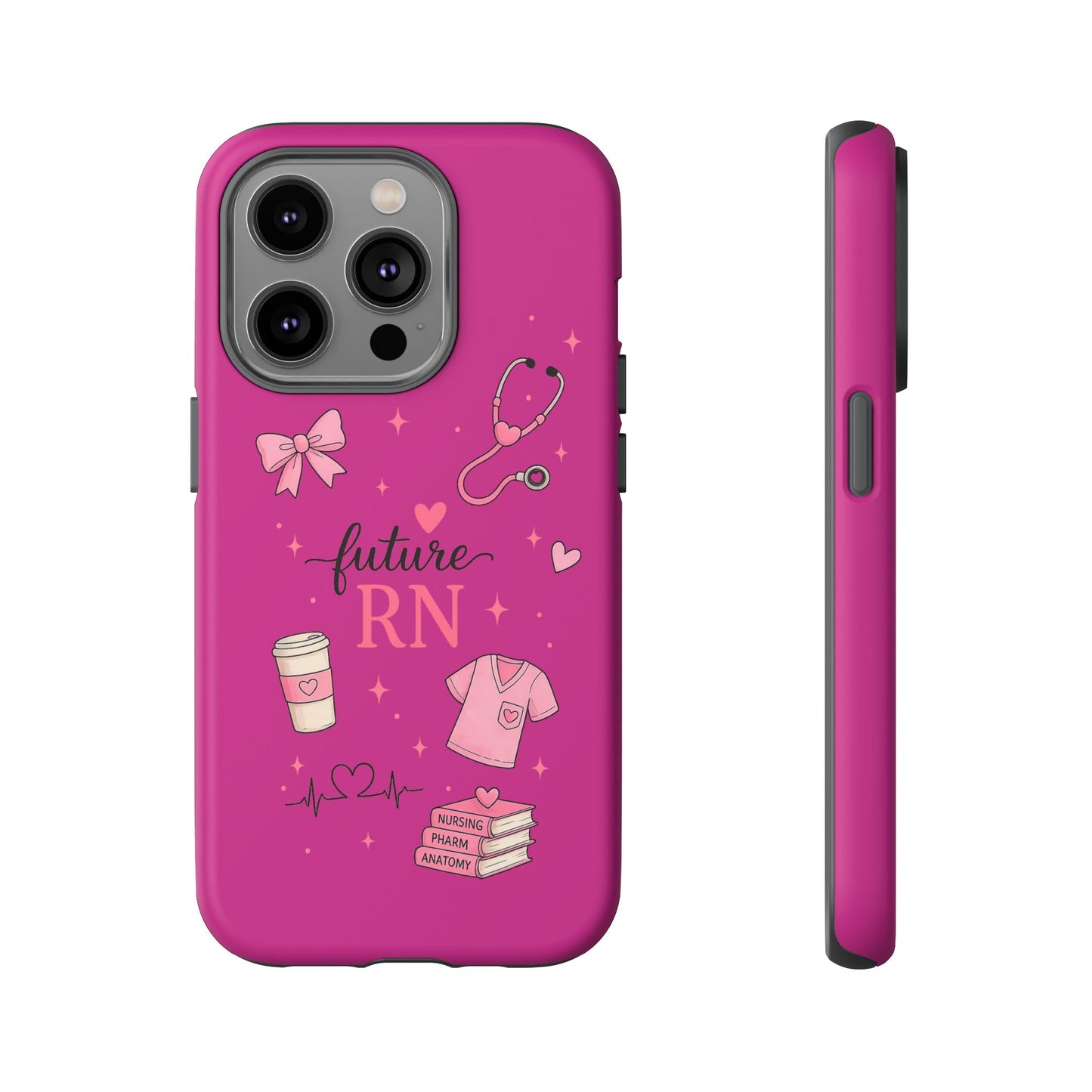 Future RN design Phone Case | Nursing stethoscope scrub coffee illustrations