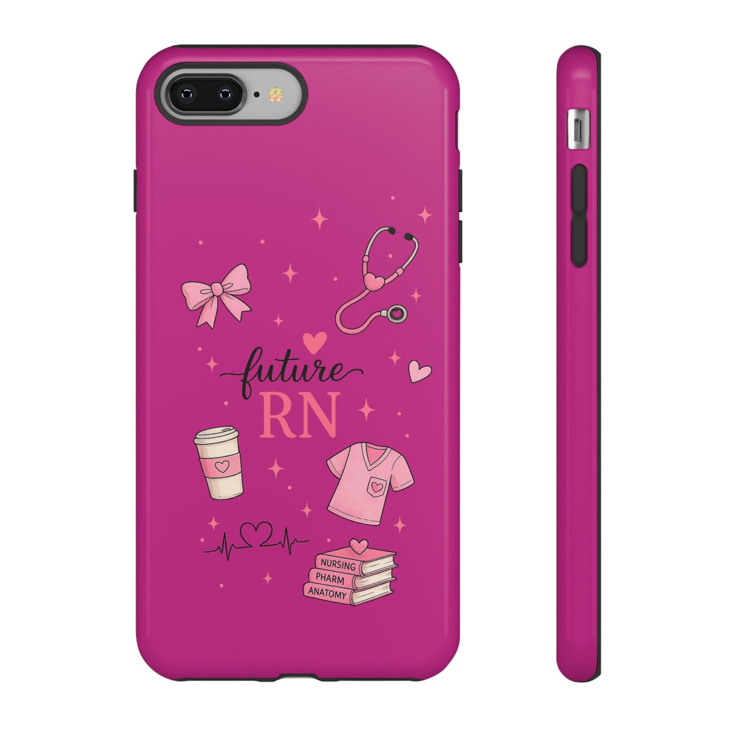 Future RN design Phone Case | Nursing stethoscope scrub coffee illustrations