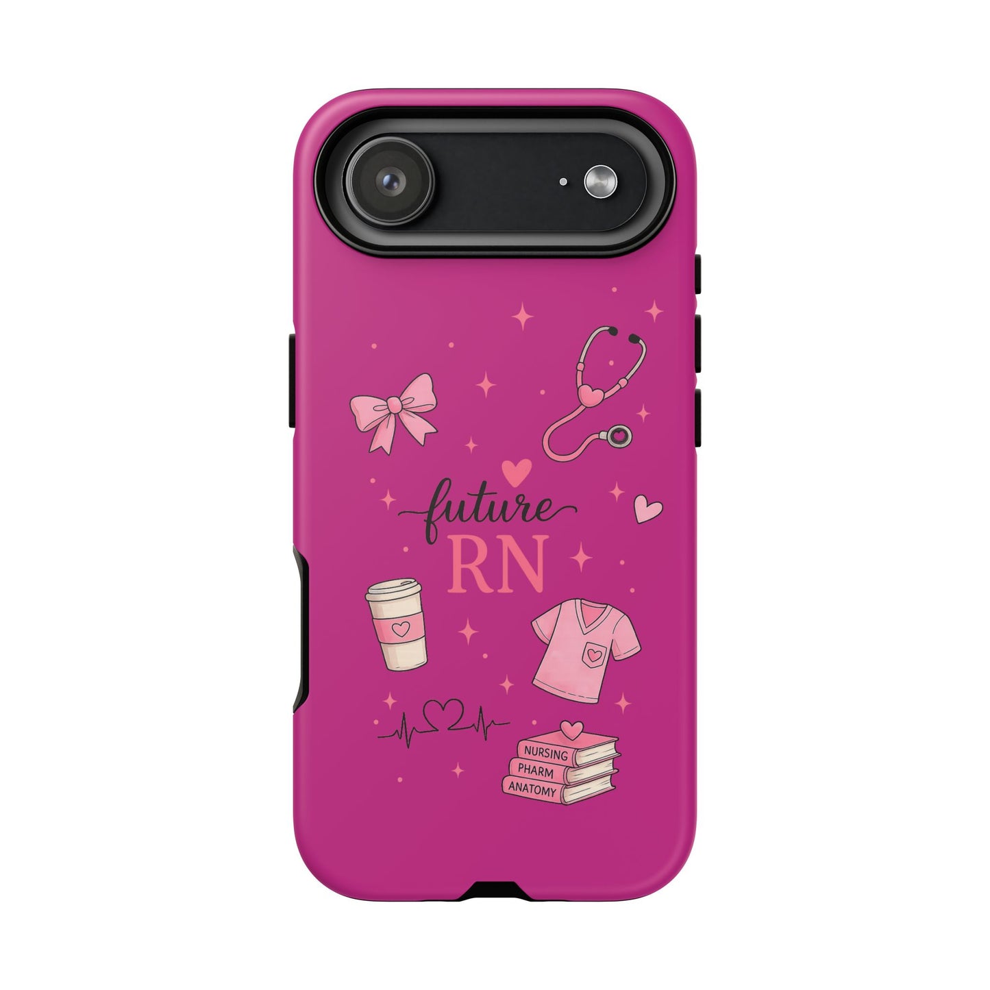 Future RN design Phone Case | Nursing stethoscope scrub coffee illustrations