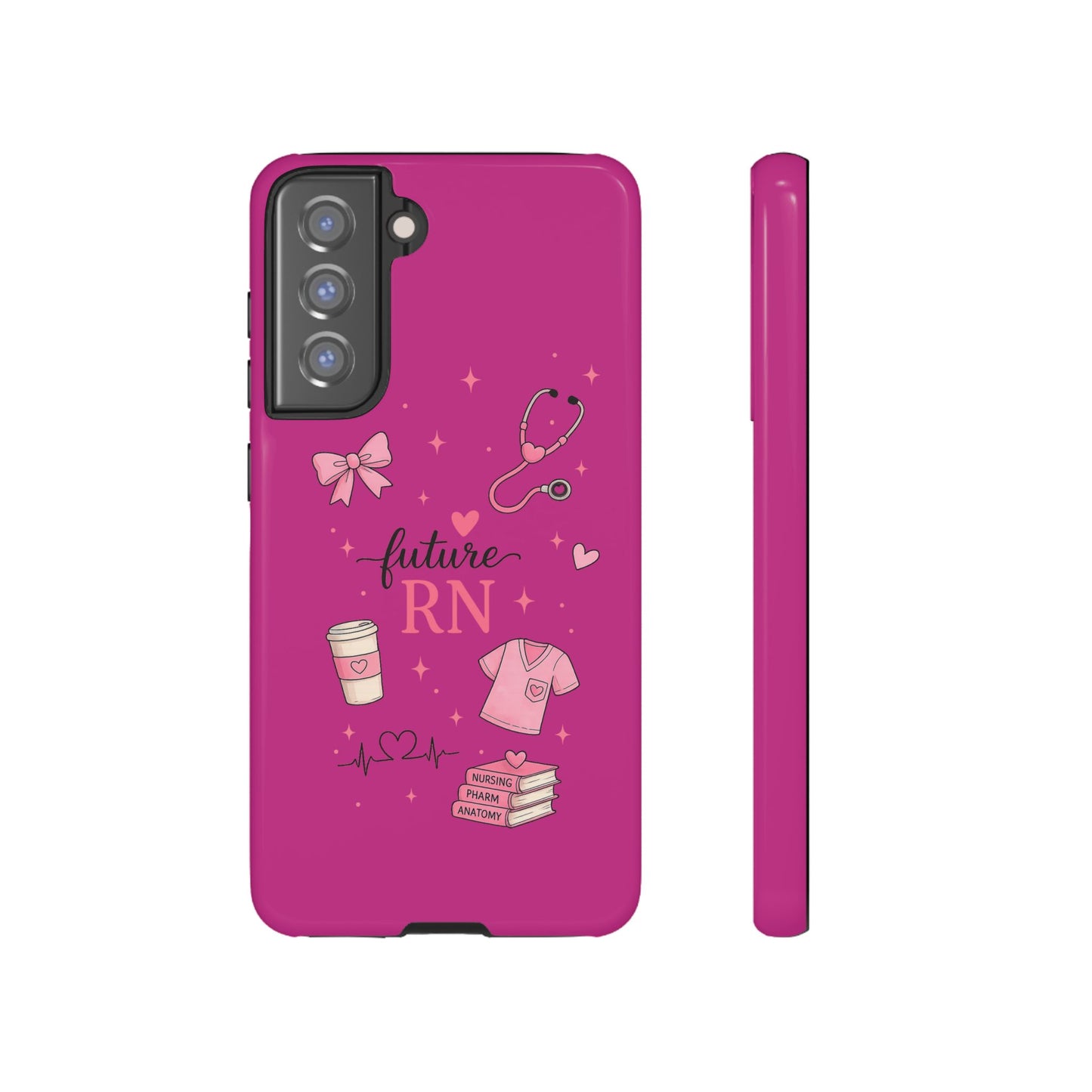 Future RN design Phone Case | Nursing stethoscope scrub coffee illustrations