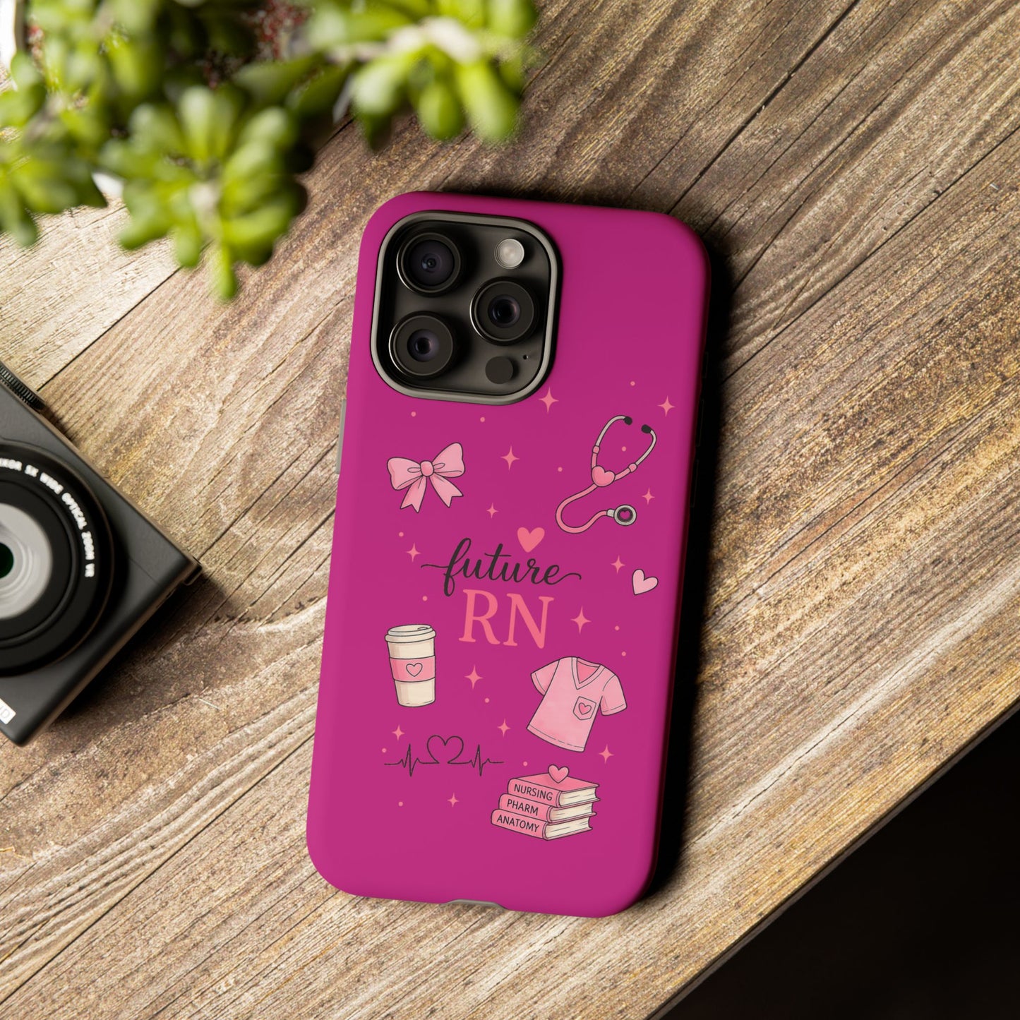 Future RN design Phone Case | Nursing stethoscope scrub coffee illustrations