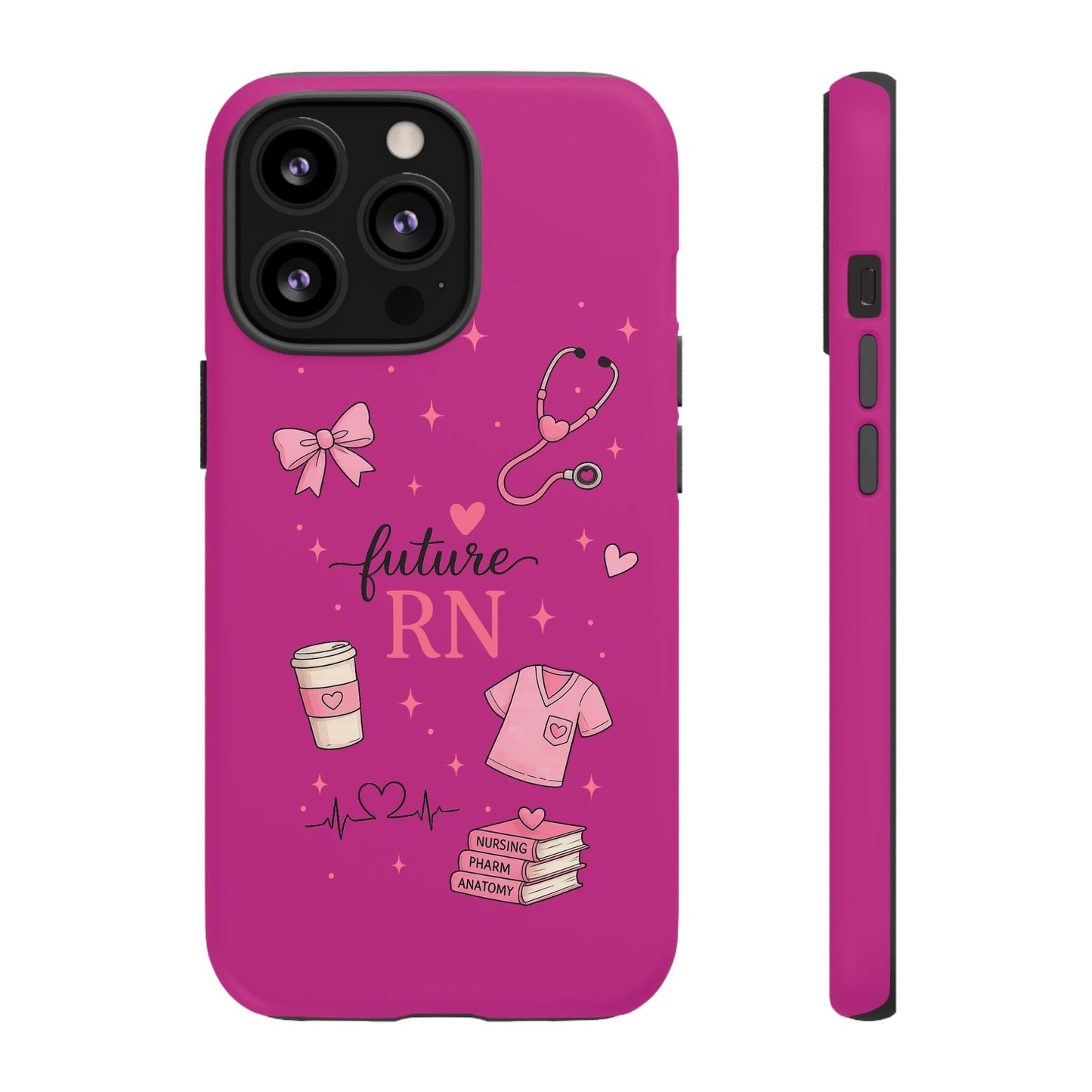 Future RN design Phone Case | Nursing stethoscope scrub coffee illustrations