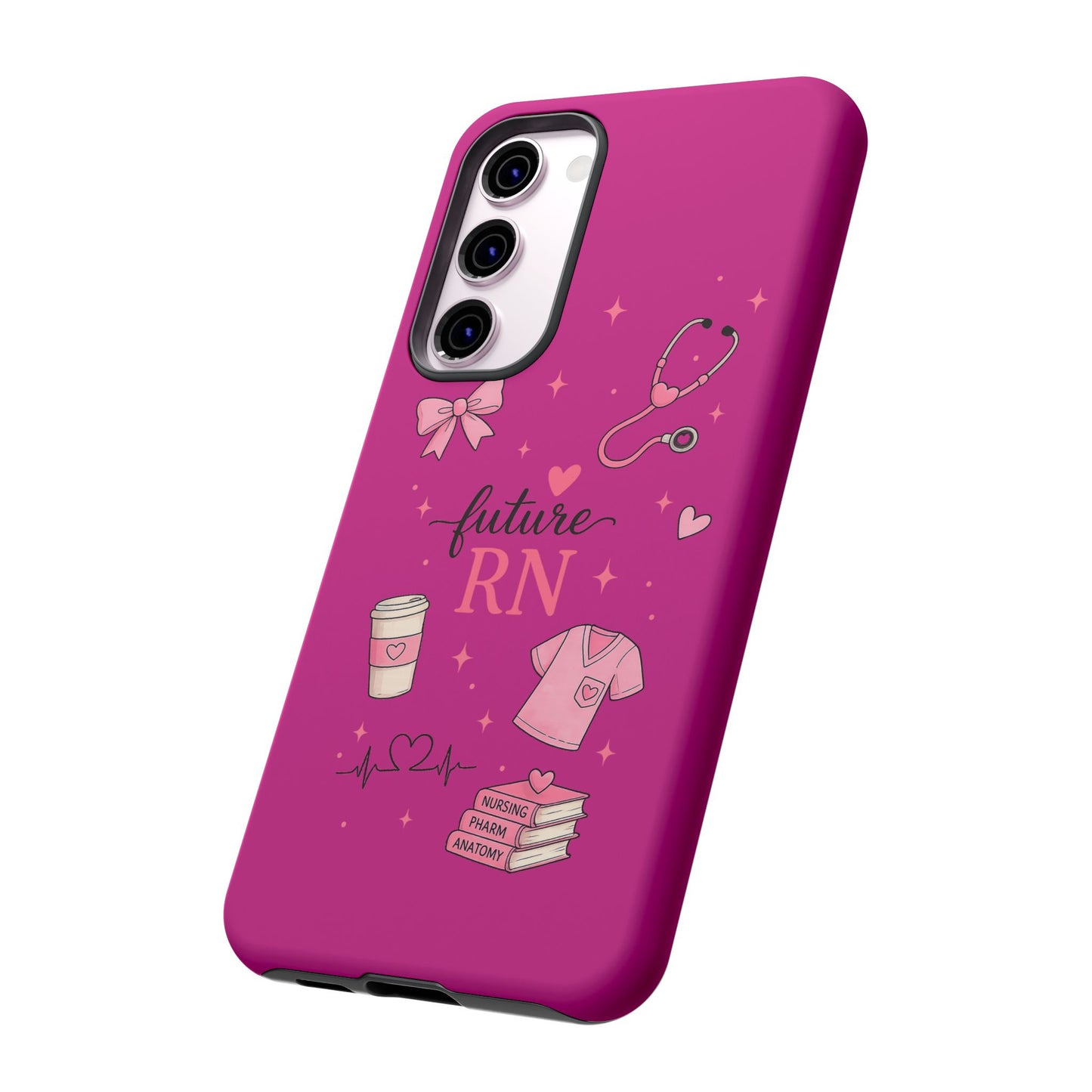 Future RN design Phone Case | Nursing stethoscope scrub coffee illustrations