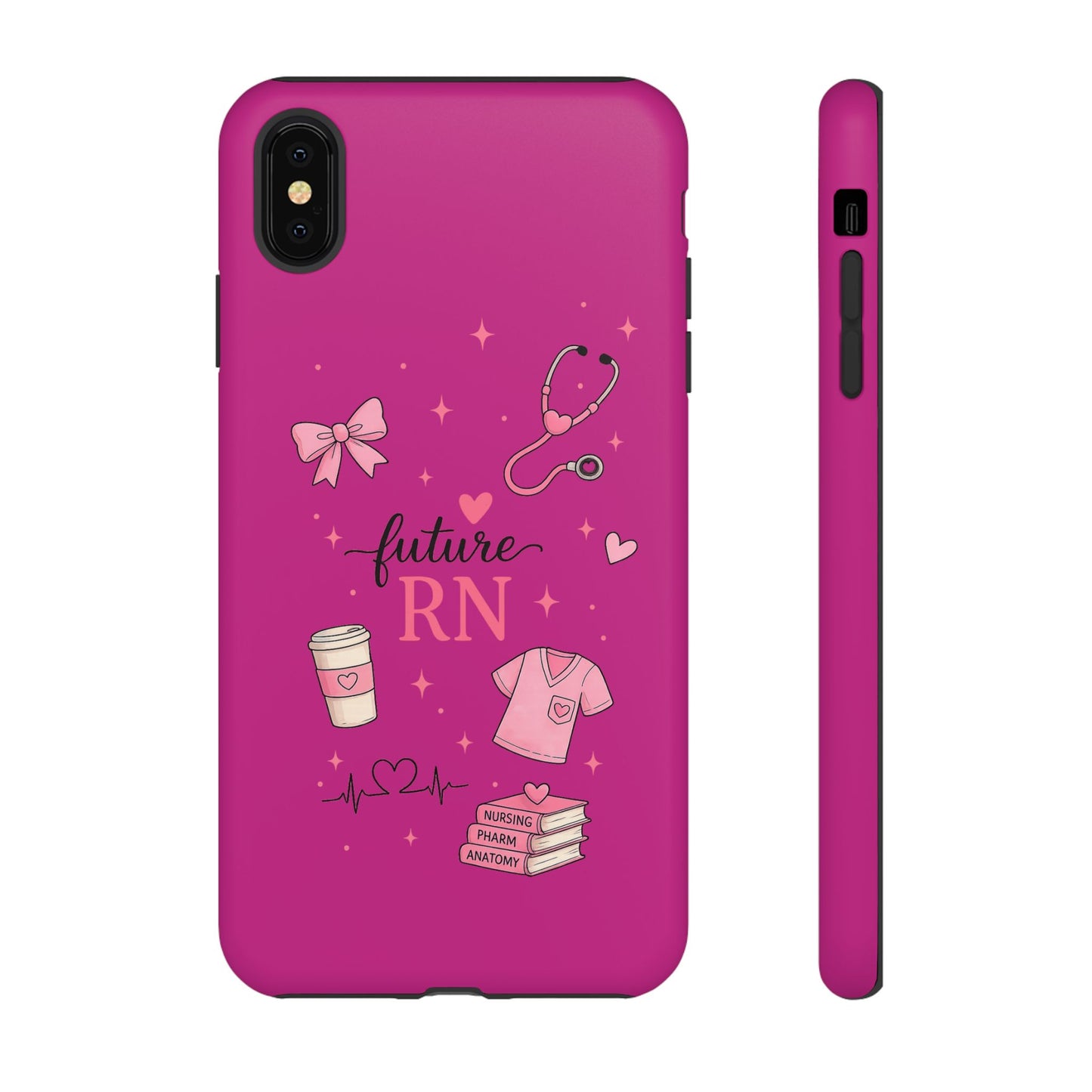 Future RN design Phone Case | Nursing stethoscope scrub coffee illustrations