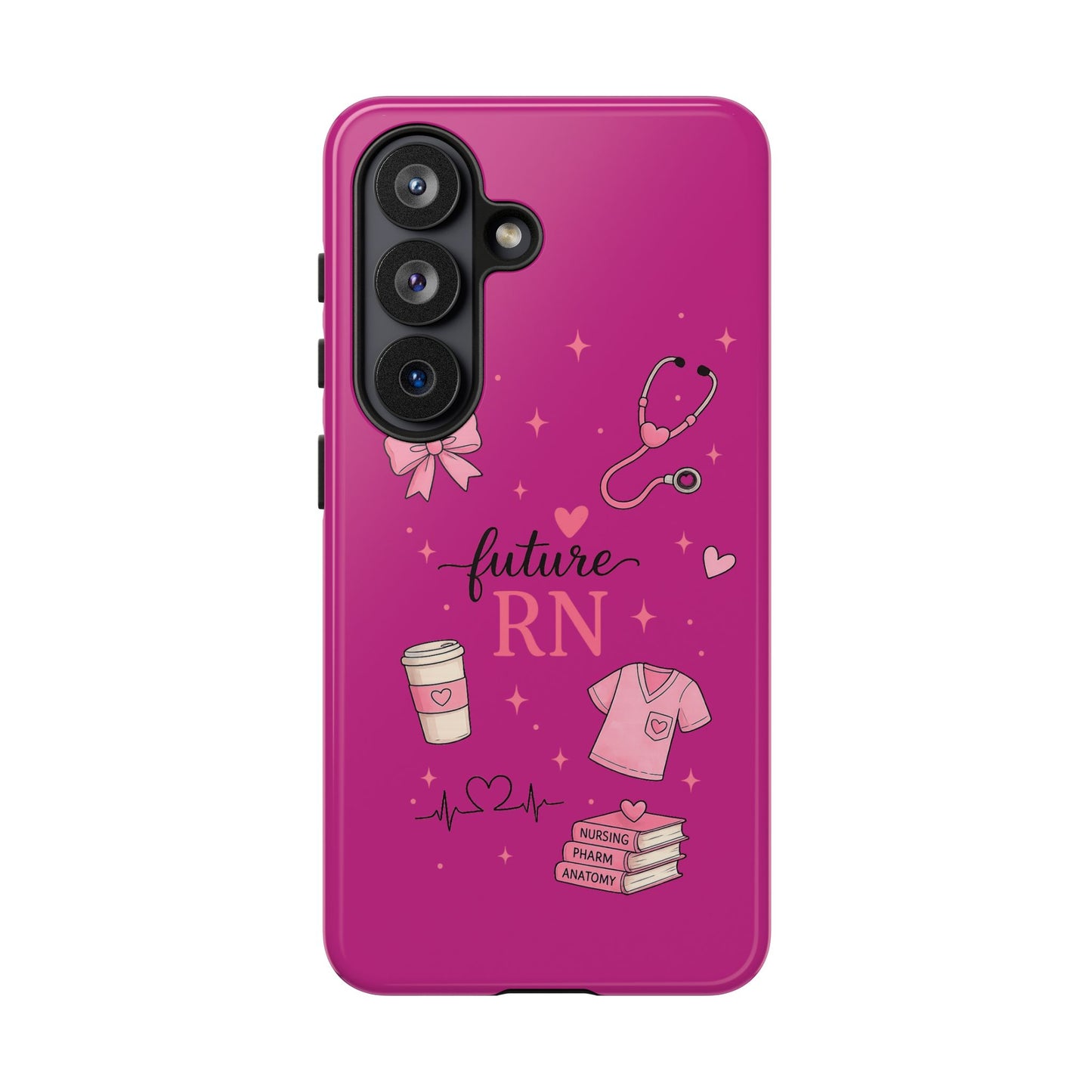 Future RN design Phone Case | Nursing stethoscope scrub coffee illustrations