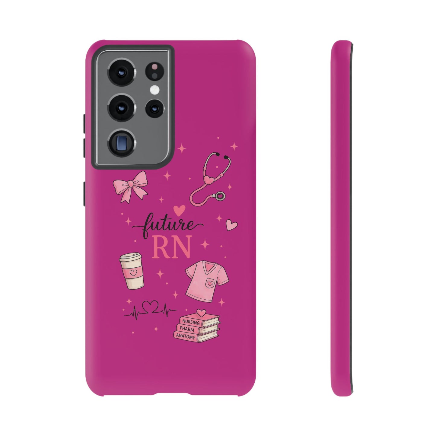 Future RN design Phone Case | Nursing stethoscope scrub coffee illustrations