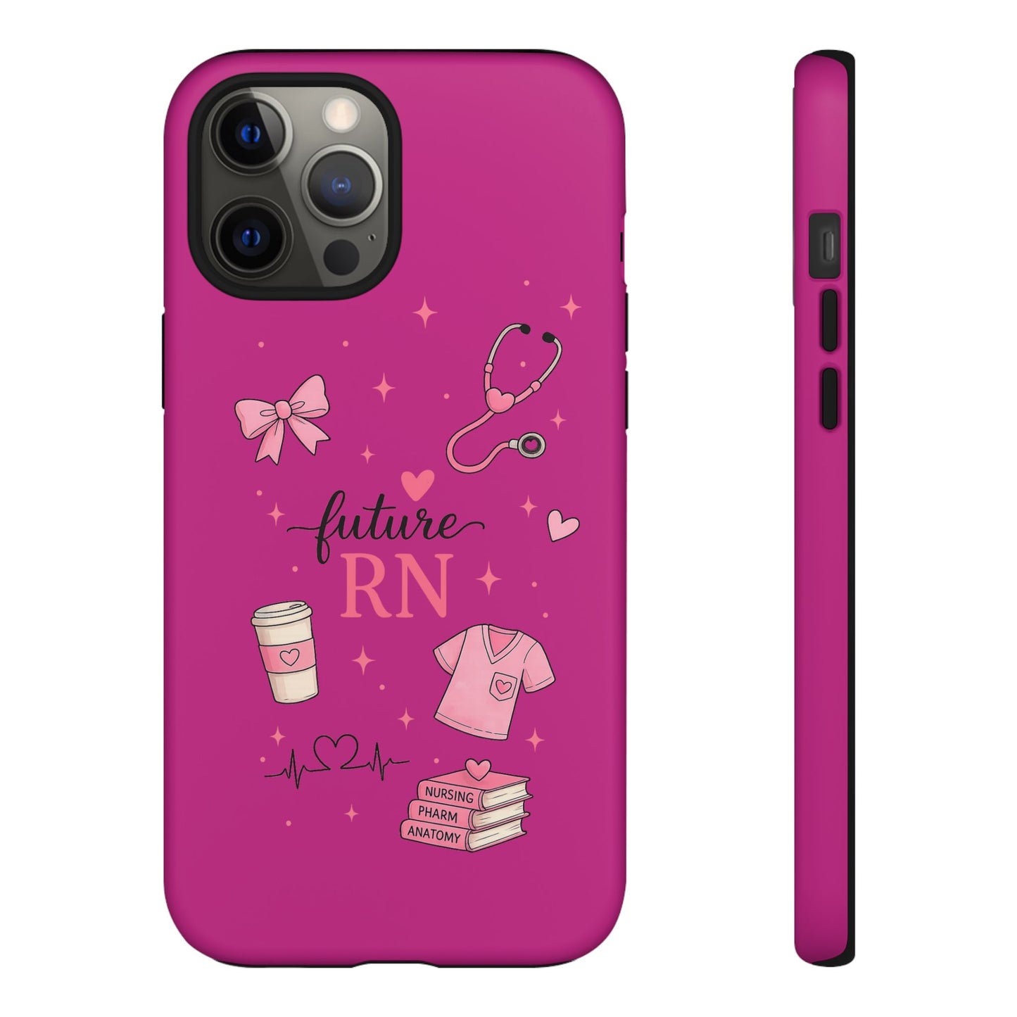 Future RN design Phone Case | Nursing stethoscope scrub coffee illustrations