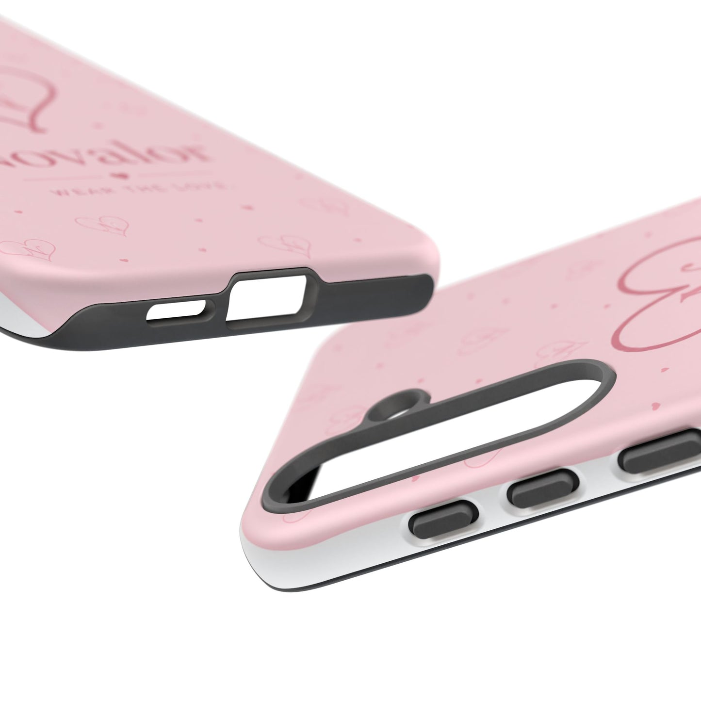 Novalor Heart Logo Tough Phone Case — Pink Protective iPhone Cover, "Wear The Love"