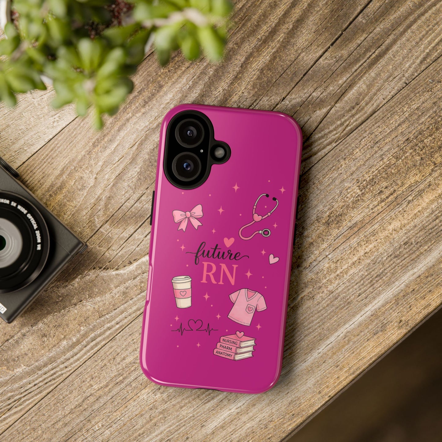 Future RN design Phone Case | Nursing stethoscope scrub coffee illustrations