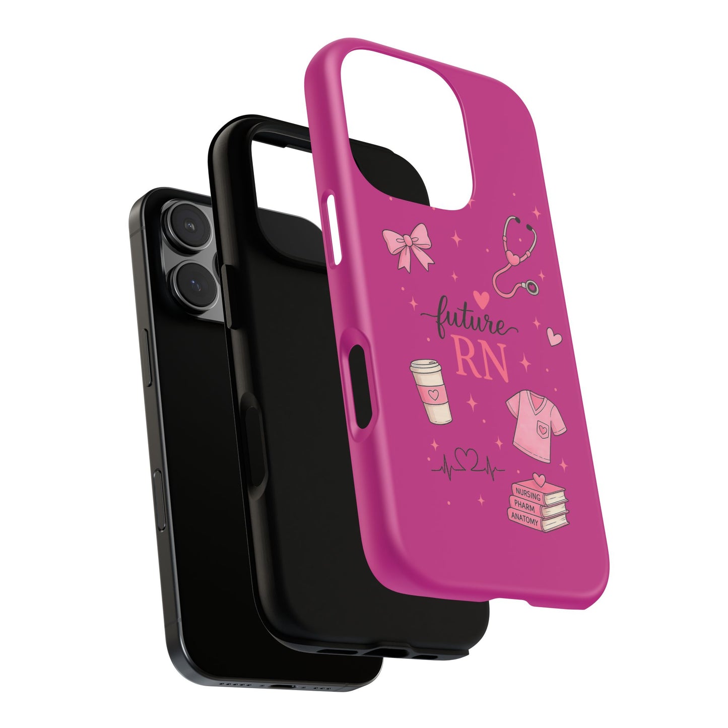 Future RN design Phone Case | Nursing stethoscope scrub coffee illustrations