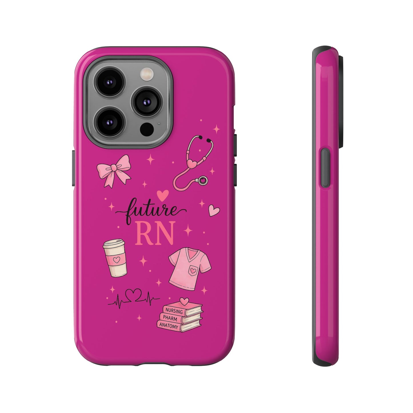 Future RN design Phone Case | Nursing stethoscope scrub coffee illustrations