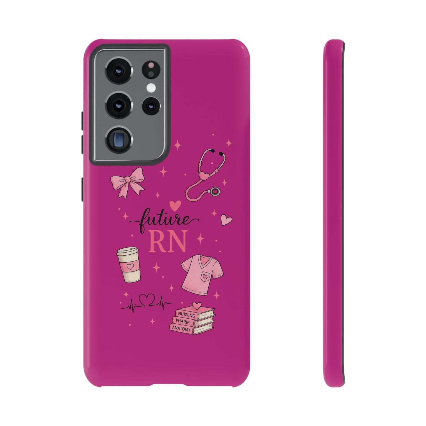 Future RN design Phone Case | Nursing stethoscope scrub coffee illustrations