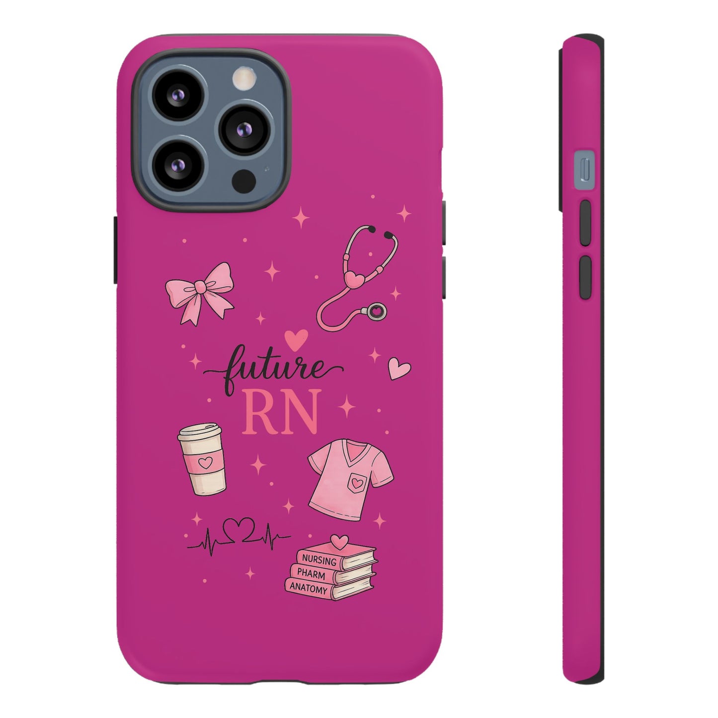 Future RN design Phone Case | Nursing stethoscope scrub coffee illustrations