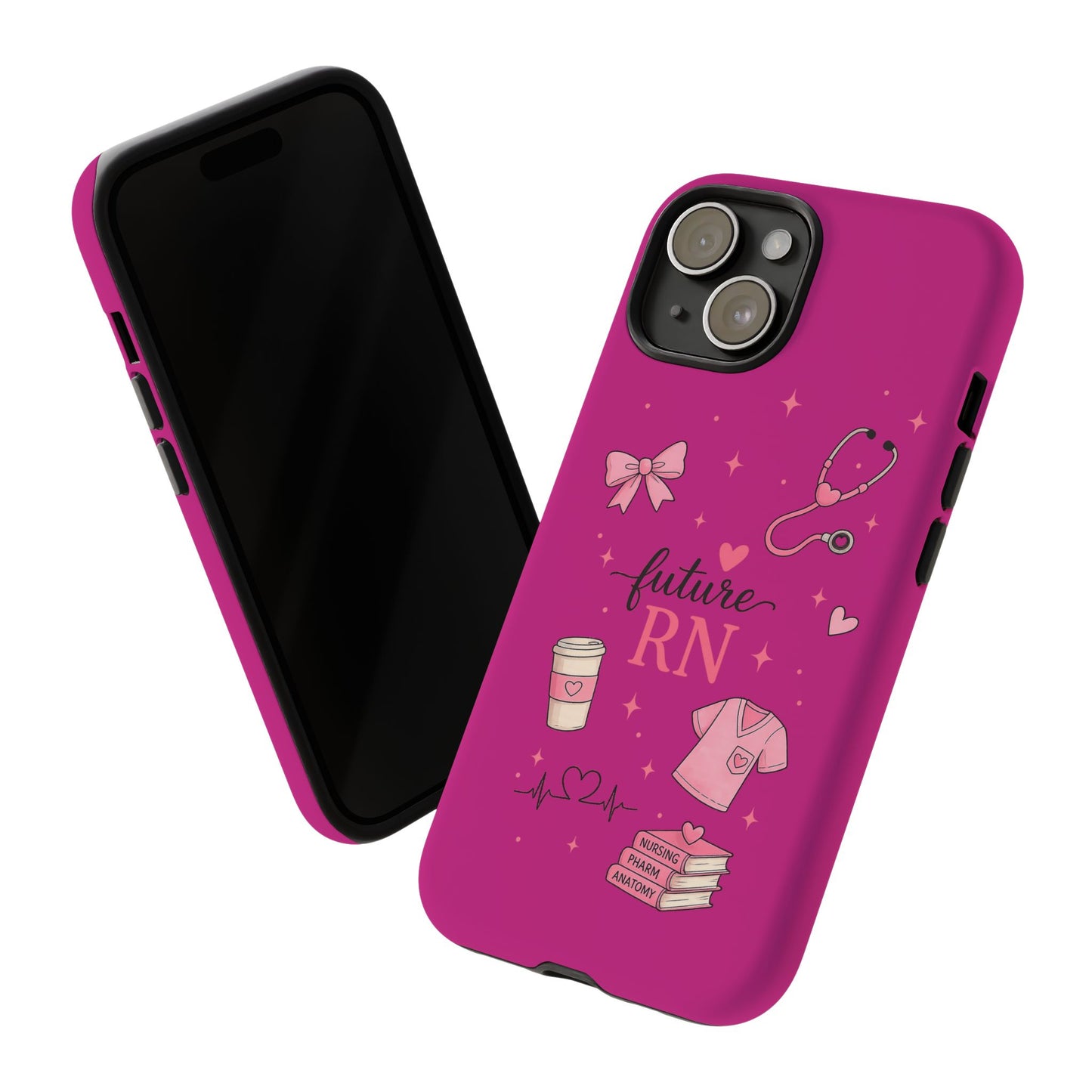 Future RN design Phone Case | Nursing stethoscope scrub coffee illustrations
