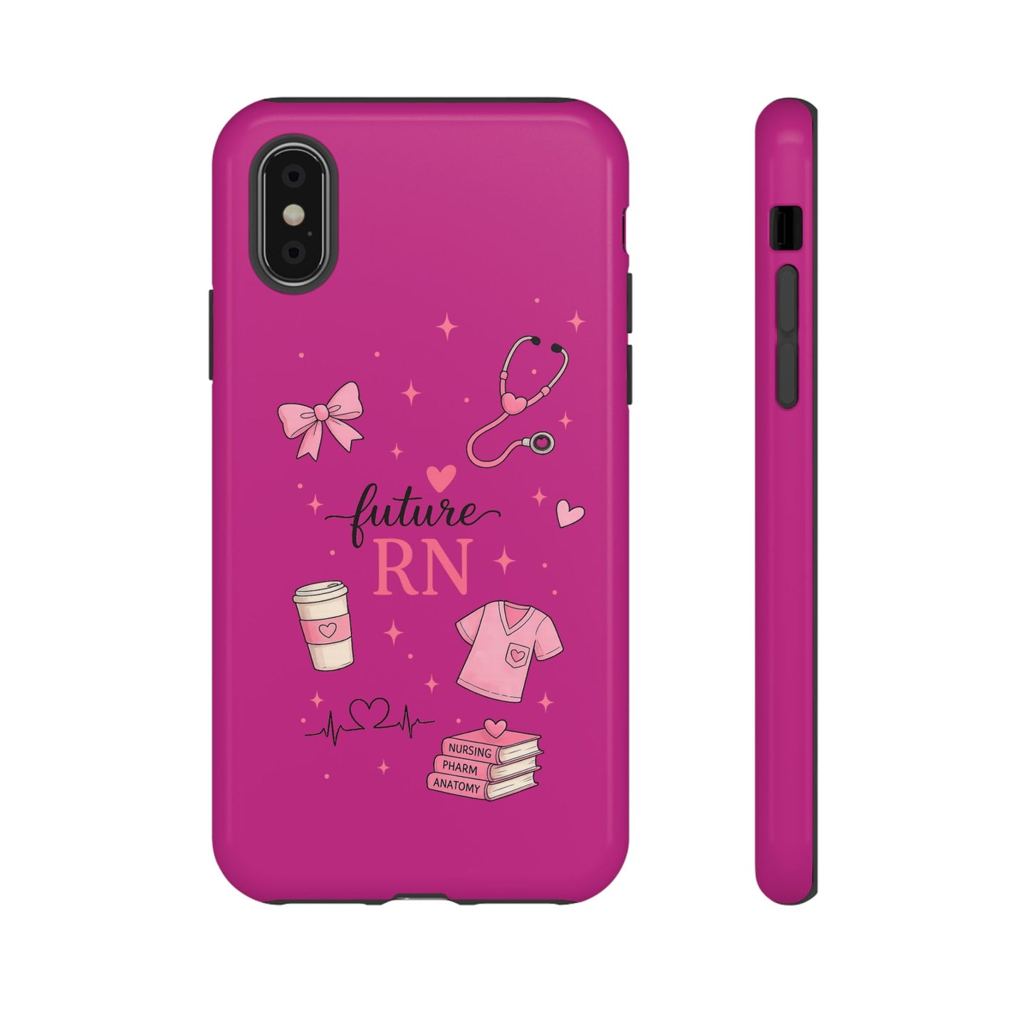Future RN design Phone Case | Nursing stethoscope scrub coffee illustrations