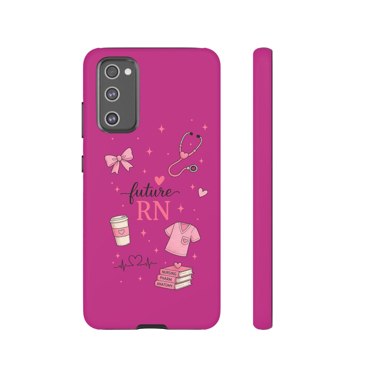 Future RN design Phone Case | Nursing stethoscope scrub coffee illustrations