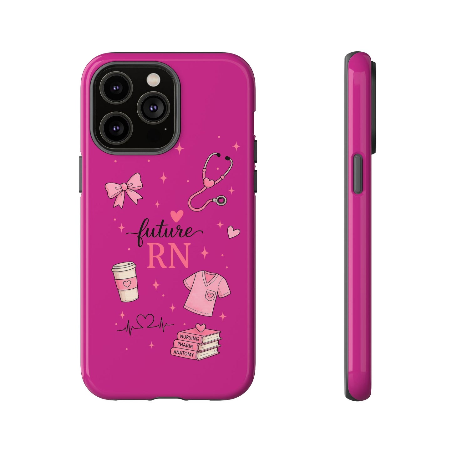 Future RN design Phone Case | Nursing stethoscope scrub coffee illustrations