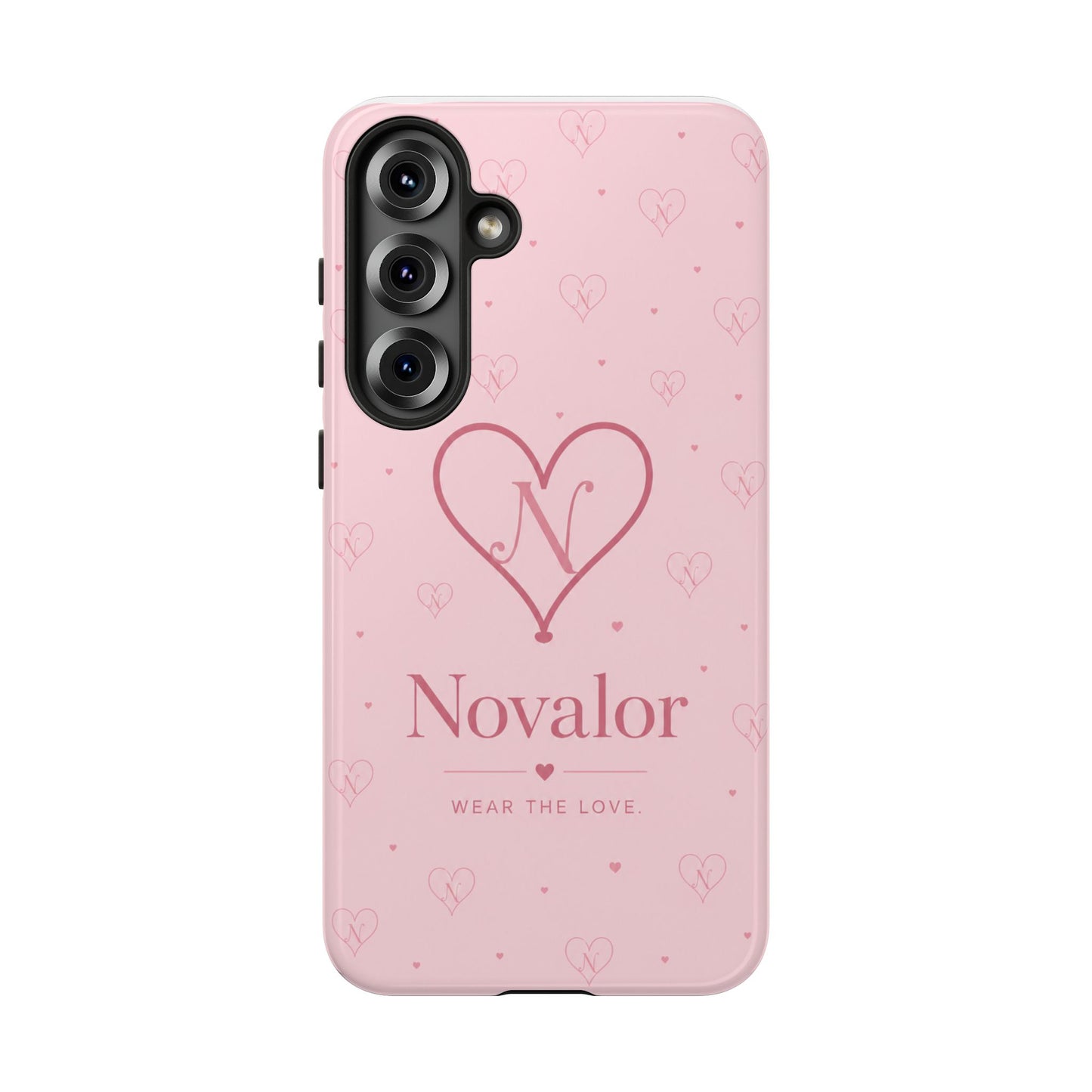 Novalor Heart Logo Tough Phone Case — Pink Protective iPhone Cover, "Wear The Love"