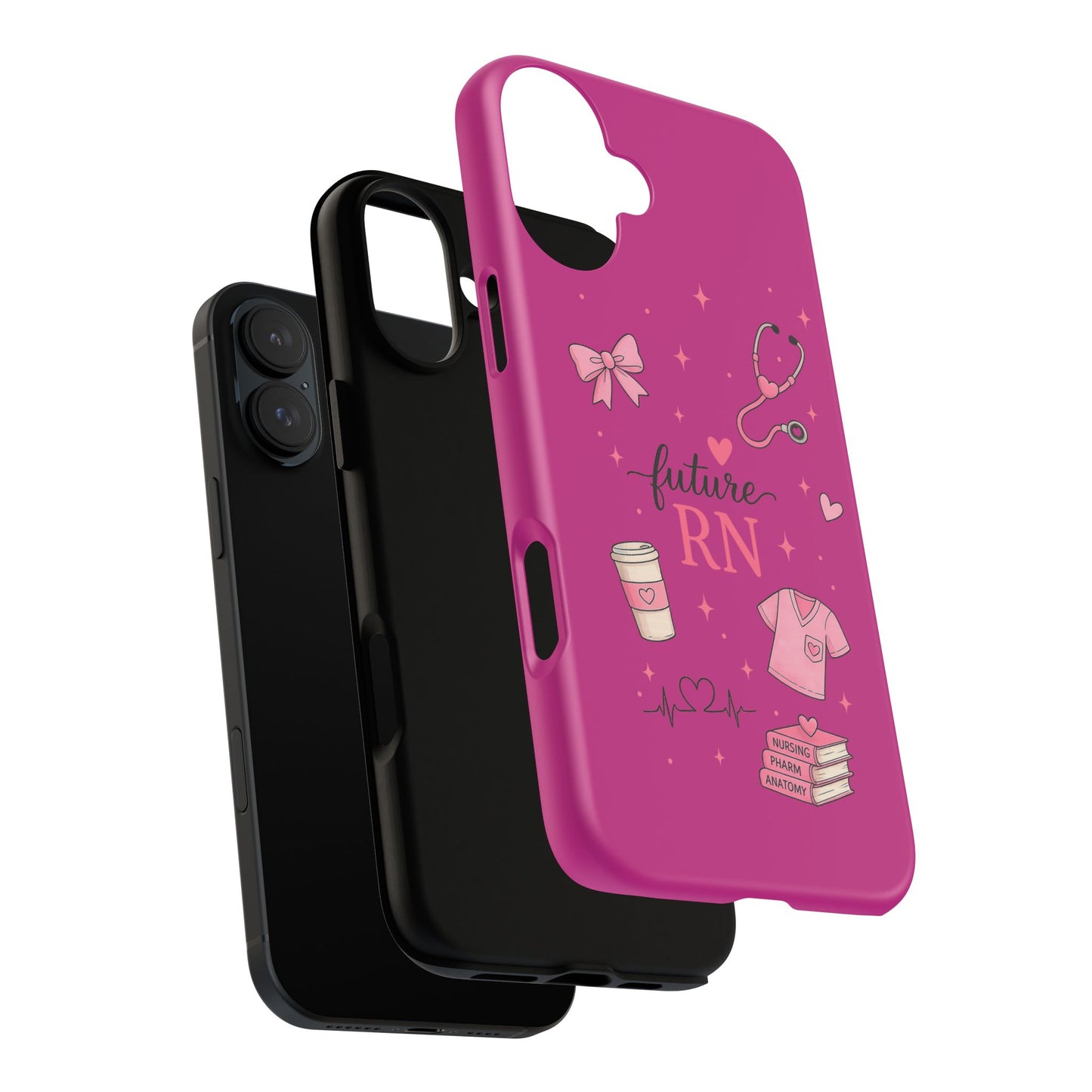 Future RN design Phone Case | Nursing stethoscope scrub coffee illustrations