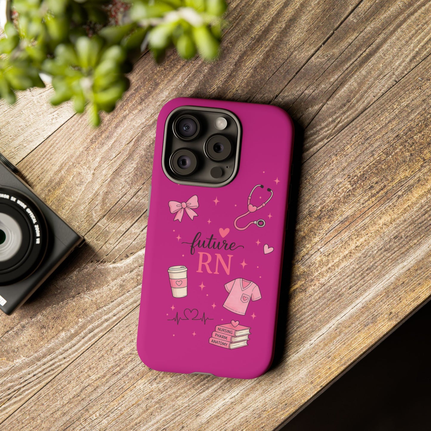 Future RN design Phone Case | Nursing stethoscope scrub coffee illustrations