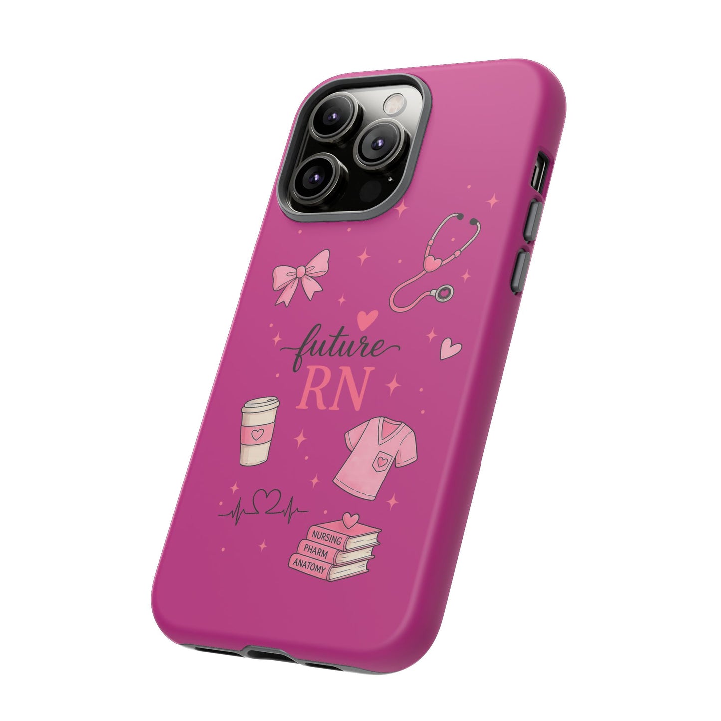 Future RN design Phone Case | Nursing stethoscope scrub coffee illustrations