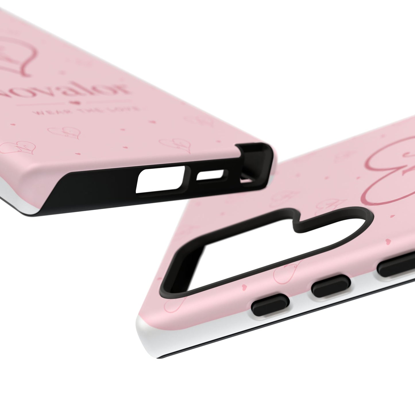 Novalor Heart Logo Tough Phone Case — Pink Protective iPhone Cover, "Wear The Love"