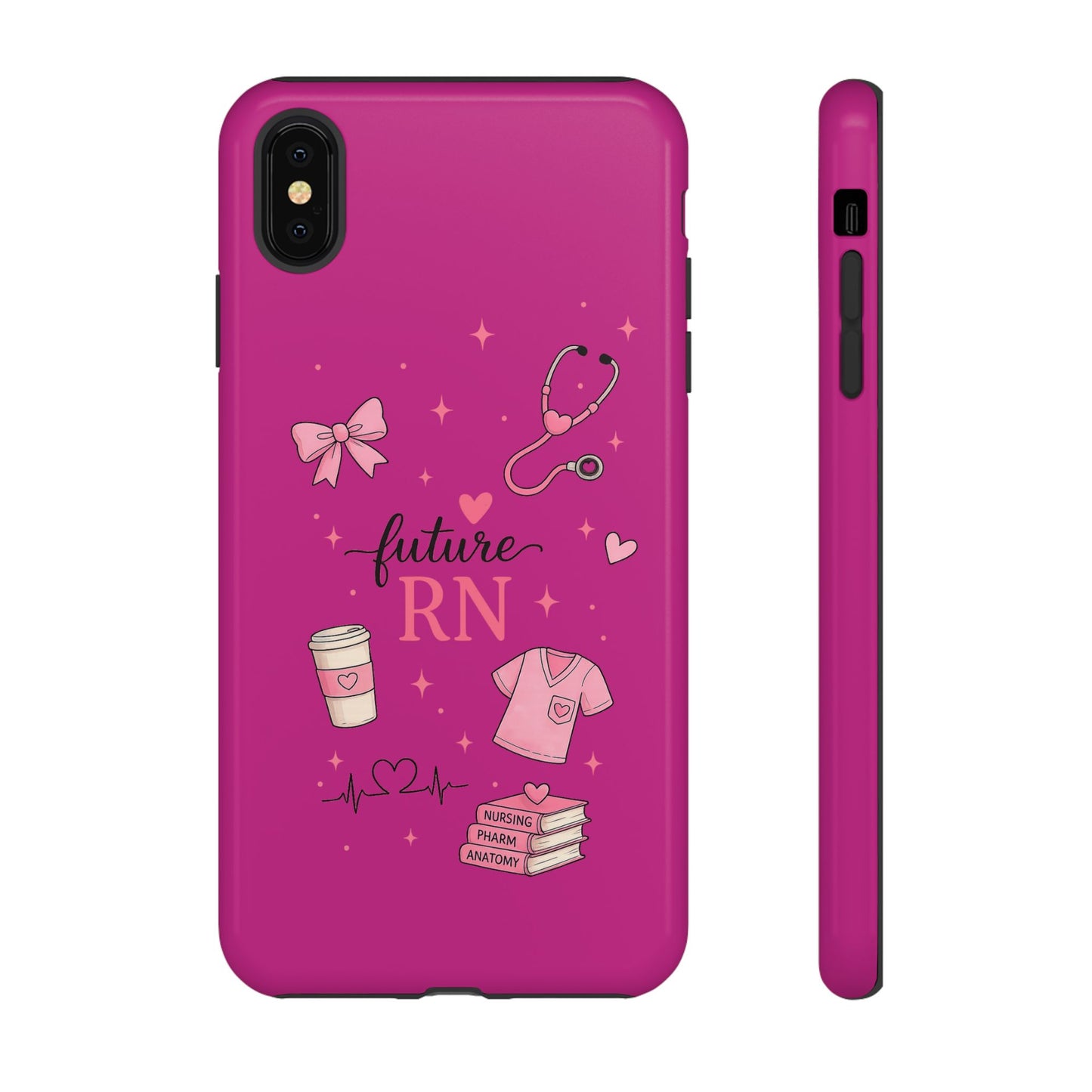 Future RN design Phone Case | Nursing stethoscope scrub coffee illustrations