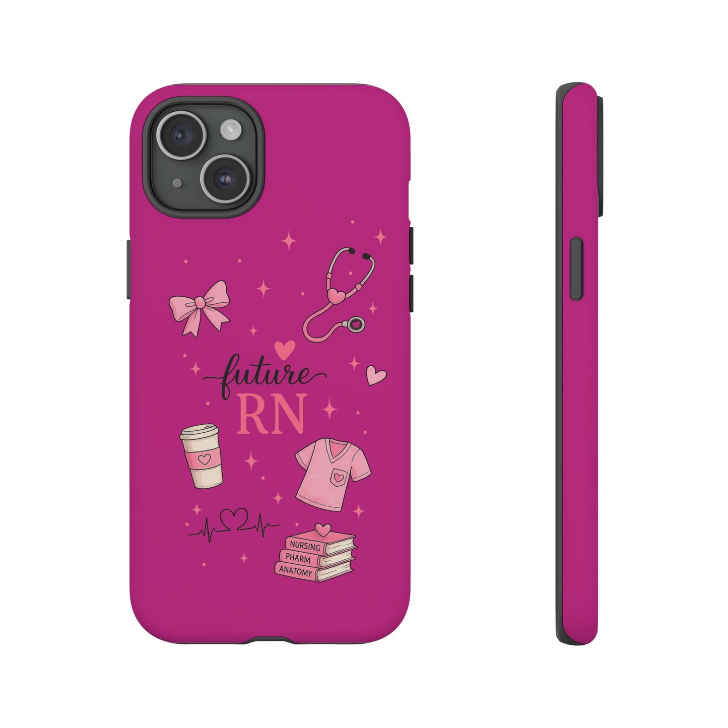 Future RN design Phone Case | Nursing stethoscope scrub coffee illustrations
