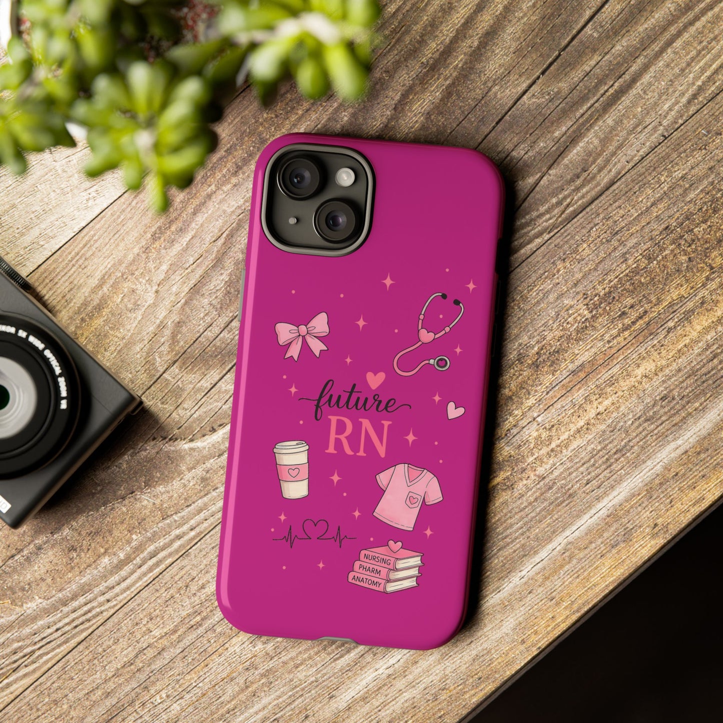 Future RN design Phone Case | Nursing stethoscope scrub coffee illustrations