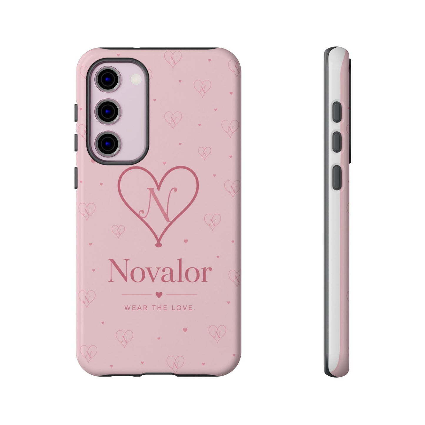 Novalor Heart Logo Tough Phone Case — Pink Protective iPhone Cover, "Wear The Love"