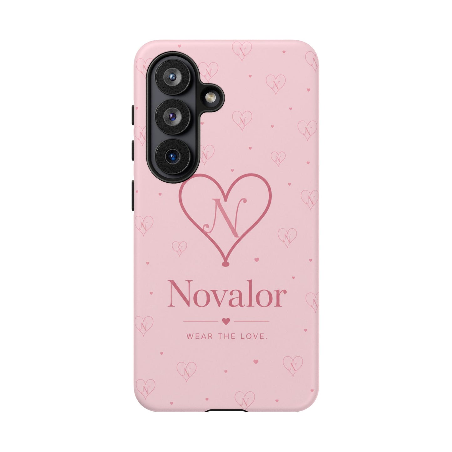 Novalor Heart Logo Tough Phone Case — Pink Protective iPhone Cover, "Wear The Love"