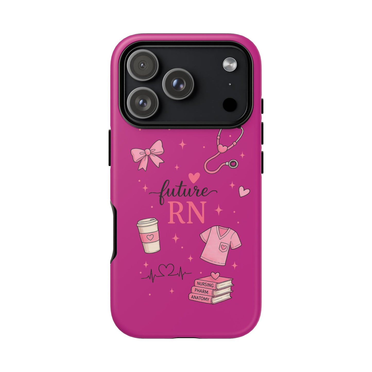Future RN design Phone Case | Nursing stethoscope scrub coffee illustrations