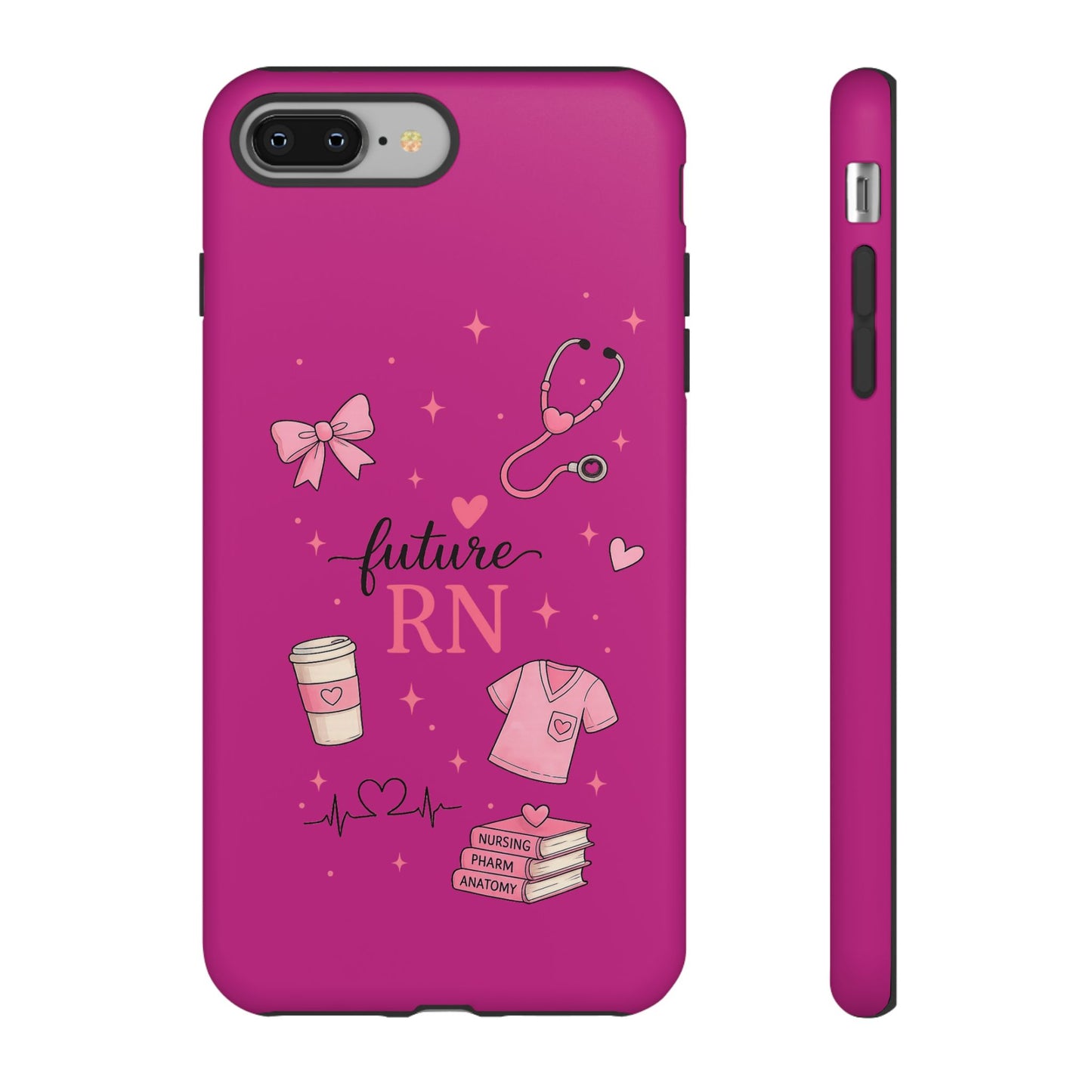 Future RN design Phone Case | Nursing stethoscope scrub coffee illustrations
