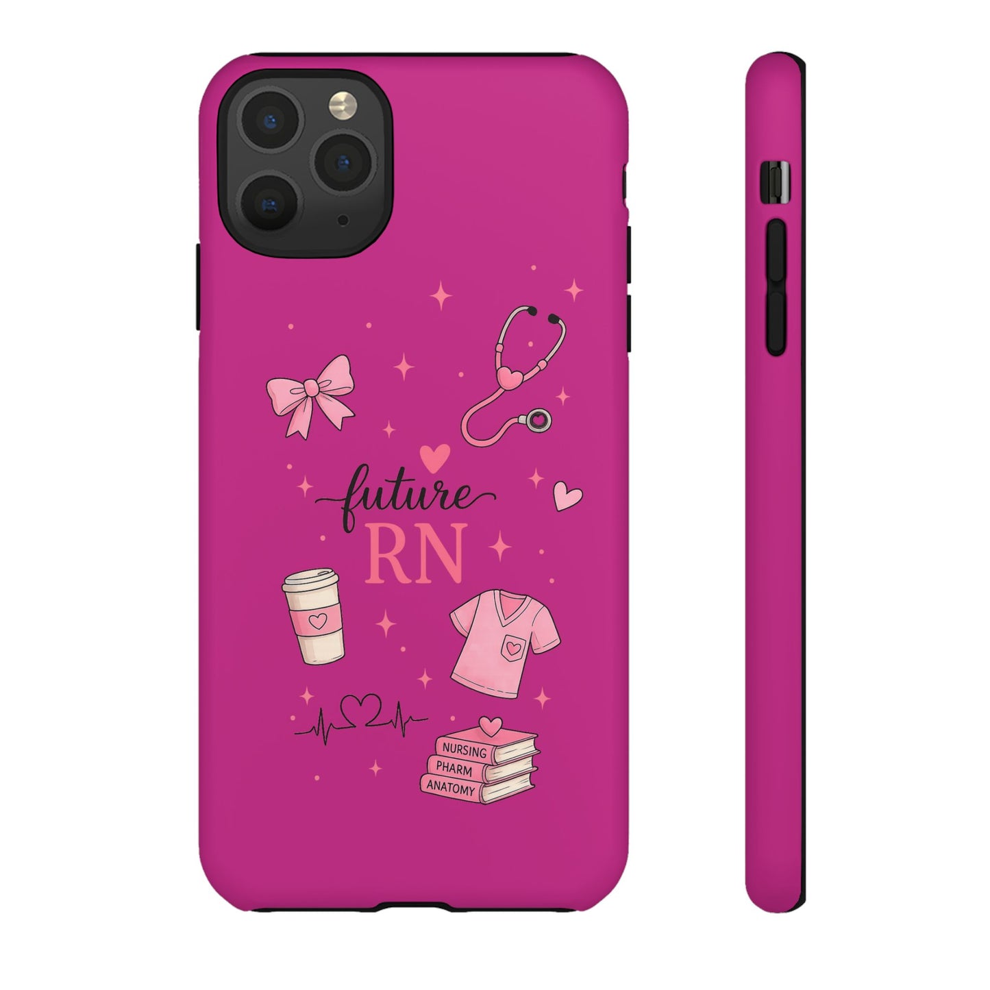 Future RN design Phone Case | Nursing stethoscope scrub coffee illustrations