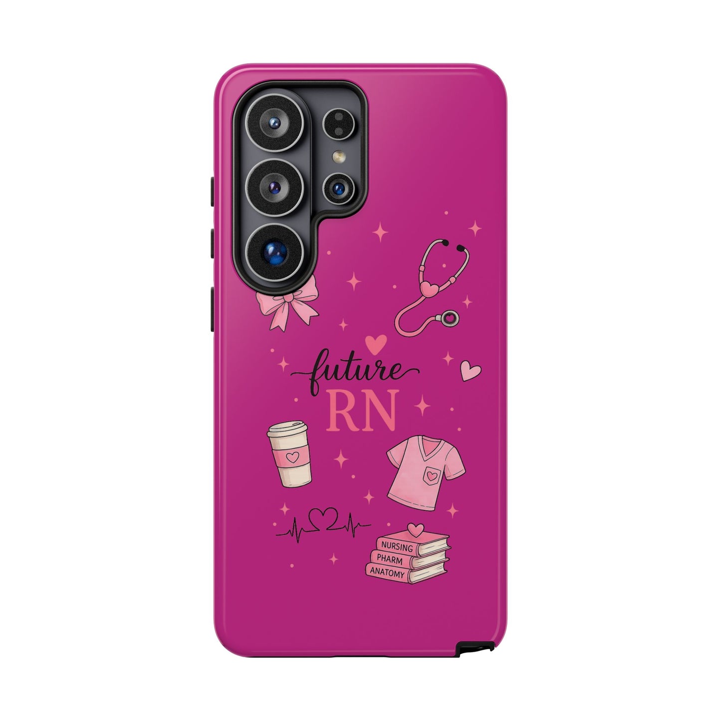 Future RN design Phone Case | Nursing stethoscope scrub coffee illustrations